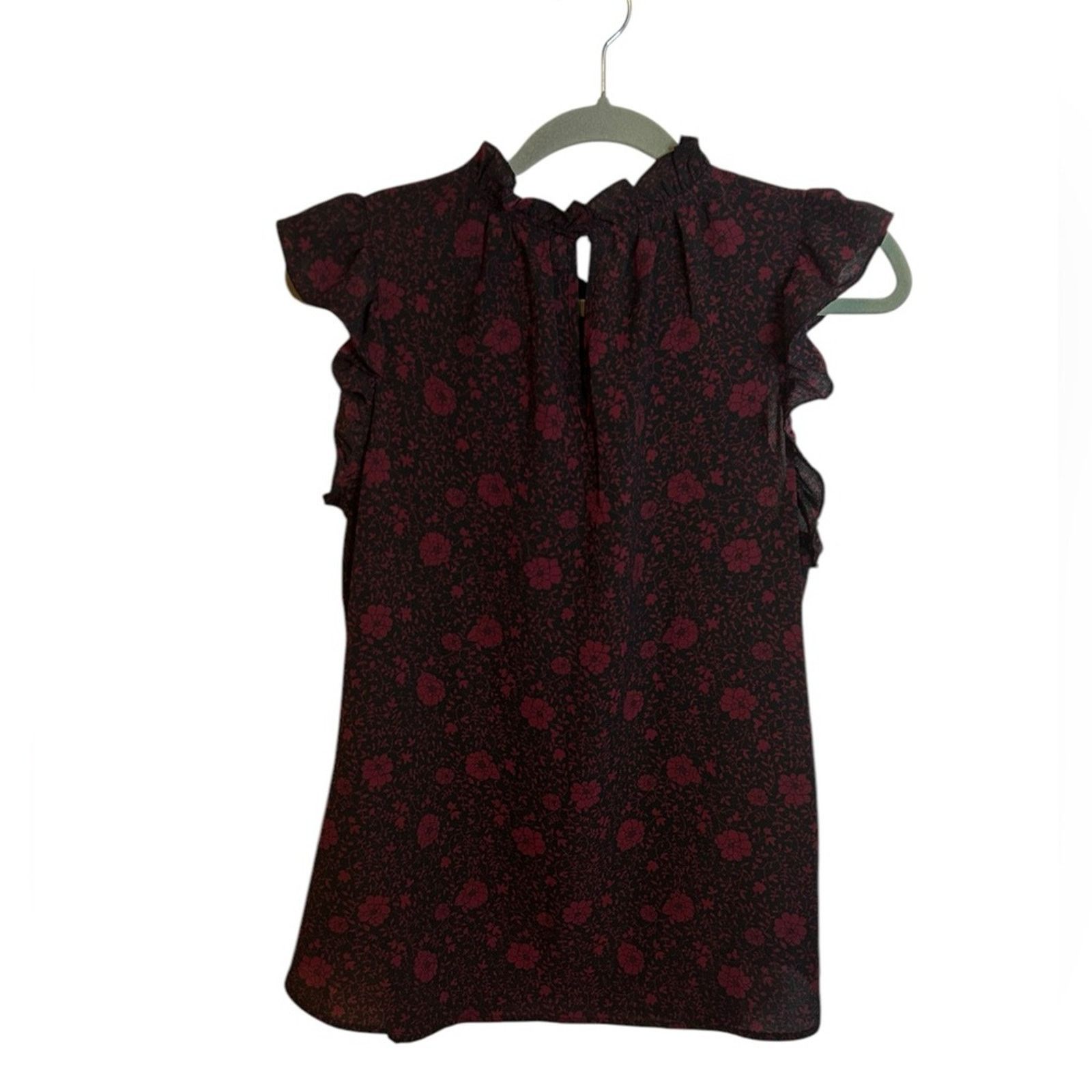 Michael Kors Michael Kors Dark Romantic Floral Flutter Sleeve Blouse Size M / US 6-8 / IT 42-44 - 2 Thumbnail