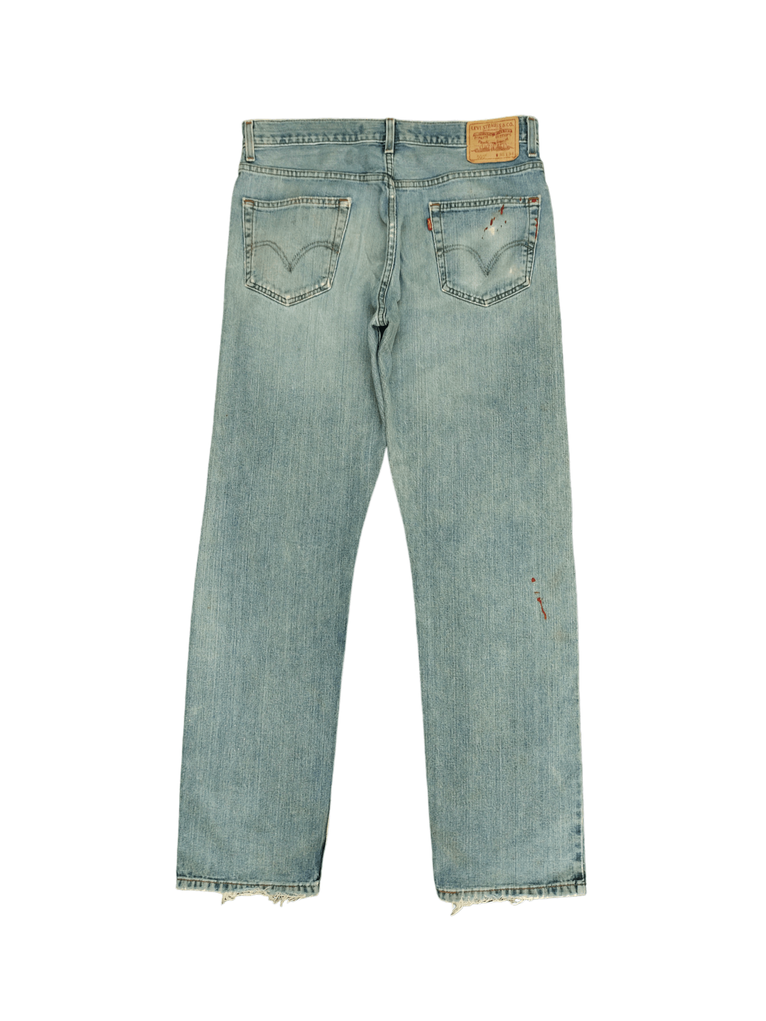 Levi's Size 36x33 Vtg Levis 505 Regular Fit Jean Distressed Painted Size US 36 / EU 52 - 12 Thumbnail