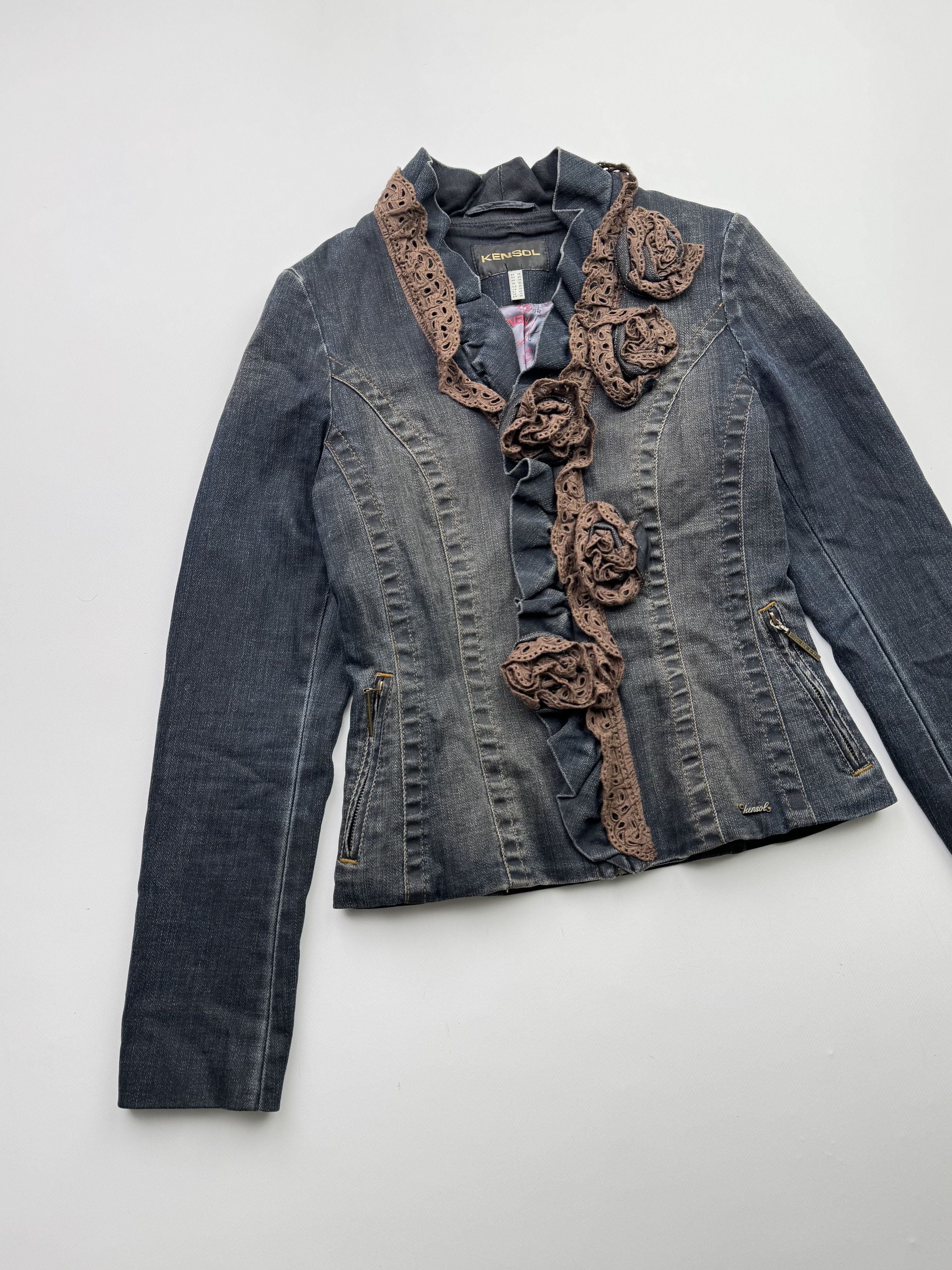 Japanese Brand Vintage Cropped Denim Faded Jacket B314(V294)E2 Size XS / US 0-2 / IT 36-38 - 2 Thumbnail