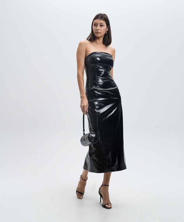 THE ANDAMANE o1s22i1n1024 Naplak Effect Bustier Dress in Black Size S / US 4 / IT 40 - 2 Thumbnail