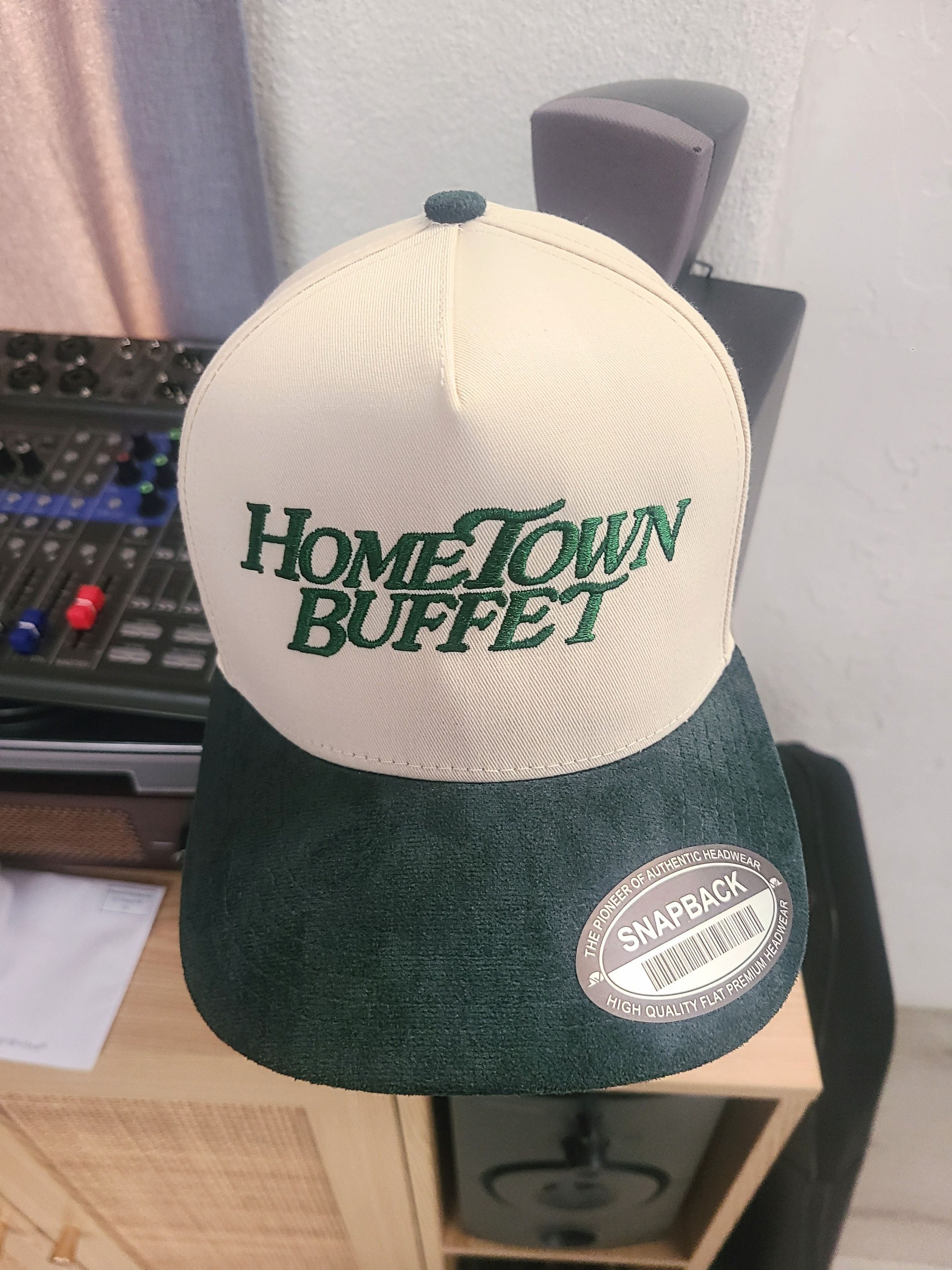 Handmade Hometown Buffet, Restaurant, Foodie Gift, Y2K, 90s Suede Hat Size ONE SIZE - 6 Thumbnail
