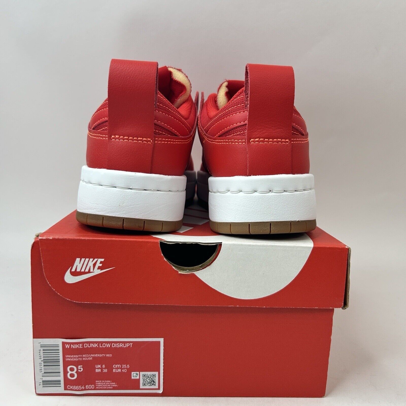 Nike Nike Wmns Dunk Low Disrupt “University Red Gum” 2023 Size US 8.5 / IT 38.5 - 4 Thumbnail