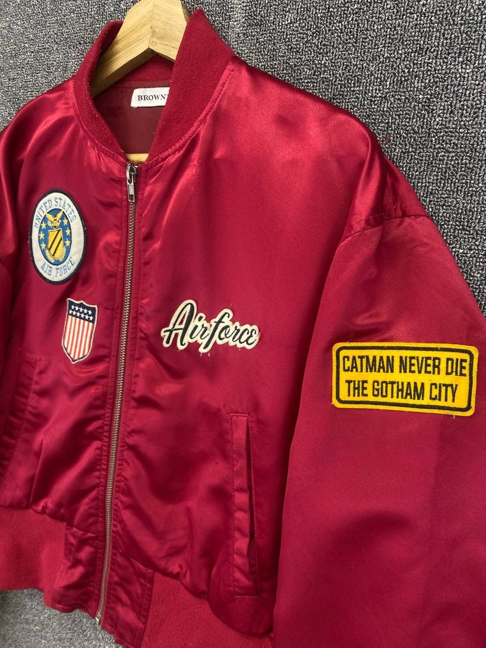 Japanese Brand Vintage Browny U.S Air Force Military Red Bomber Jacket Size M / US 6-8 / IT 42-44 - 5 Thumbnail