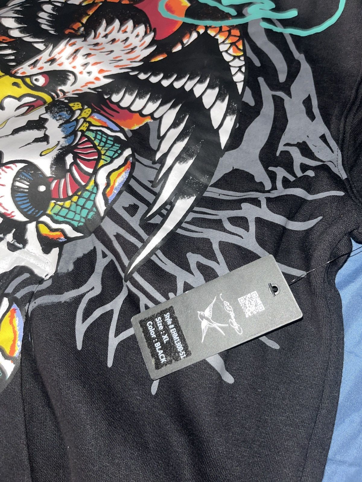 Ed Hardy BATTLE SKULL BLACK MULTICOLOR HOODIE XL Size US XL / EU 56 / 4 - 5 Thumbnail