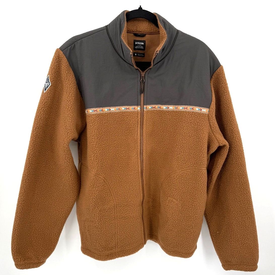 NWT prAna Hurricane FZ Fleece Full Zip Up Jacket Lined Aztec