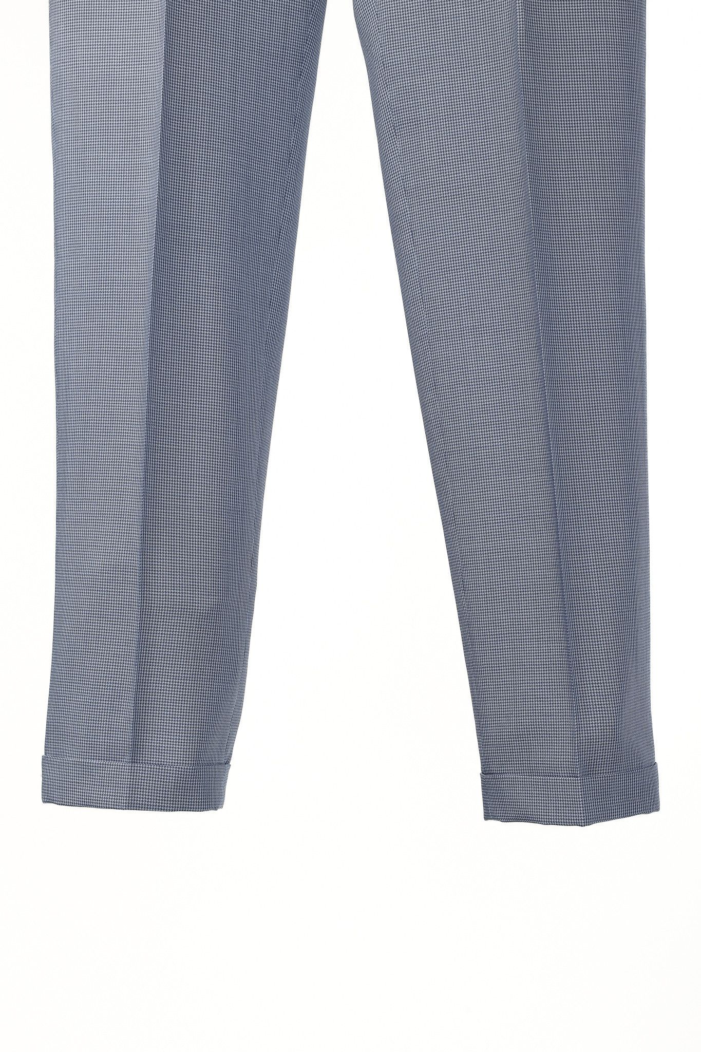 Prada Prada Blue-Micro-Houndstooth Virgin Wool Cuffed Trousers Size 34R - 7 Thumbnail