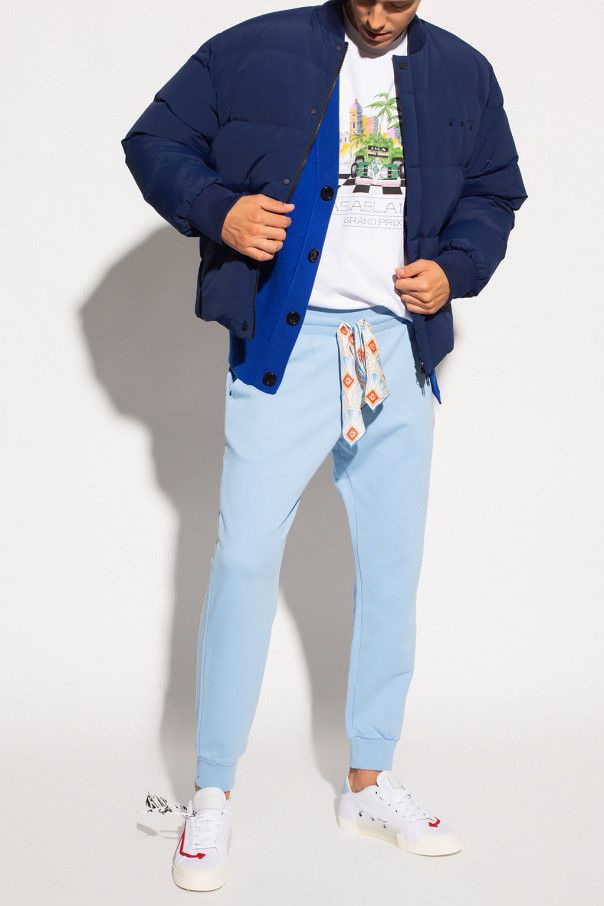 Casablanca Blue Embroidered Logo Silk Scarf Sweatpants Size 28" / US 6 / IT 42 - 4 Thumbnail