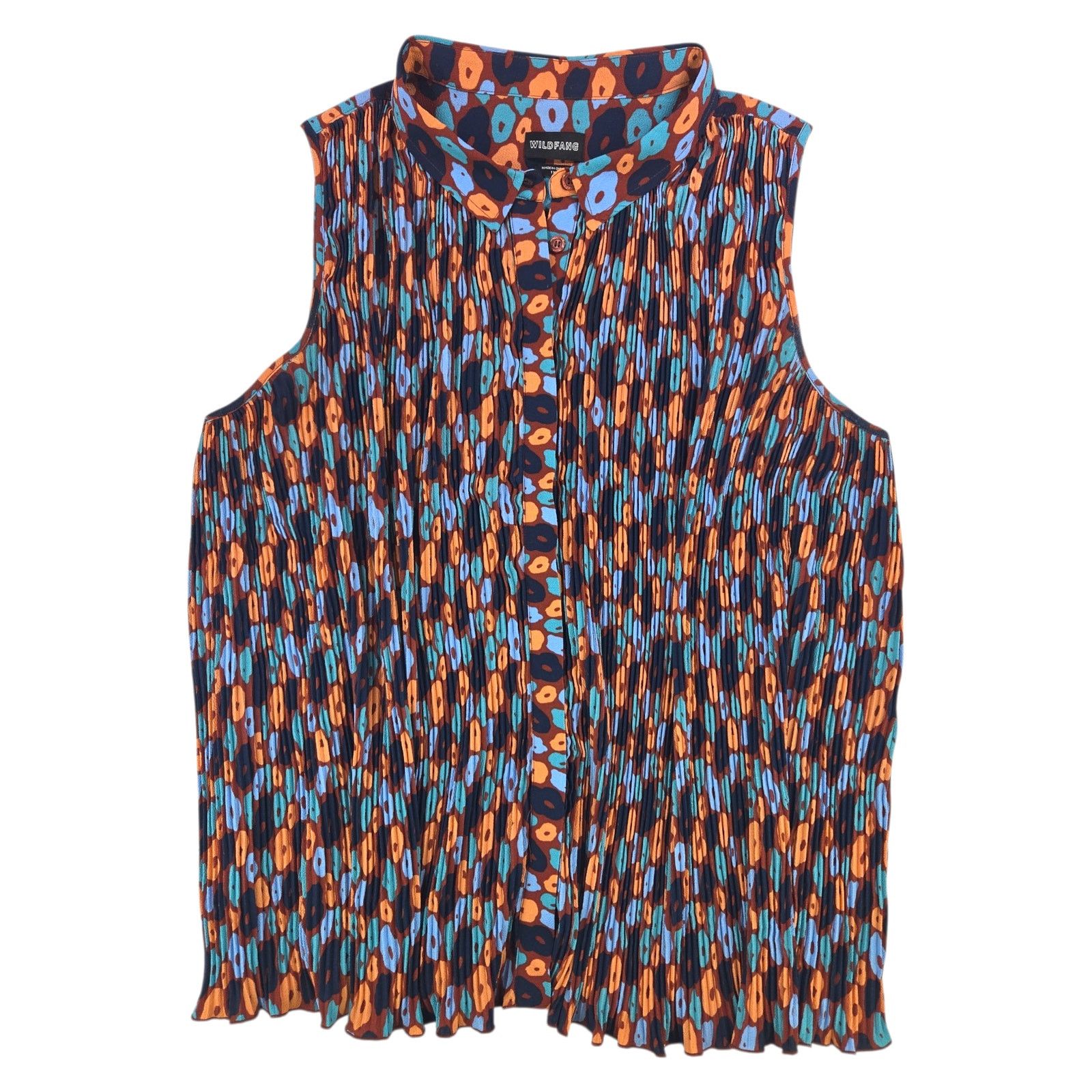 Wildfang Wildfang | Empower Plisse Flower Print Sleeveless Top | 1X Size XL / US 12-14 / IT 48-50 - 3 Thumbnail