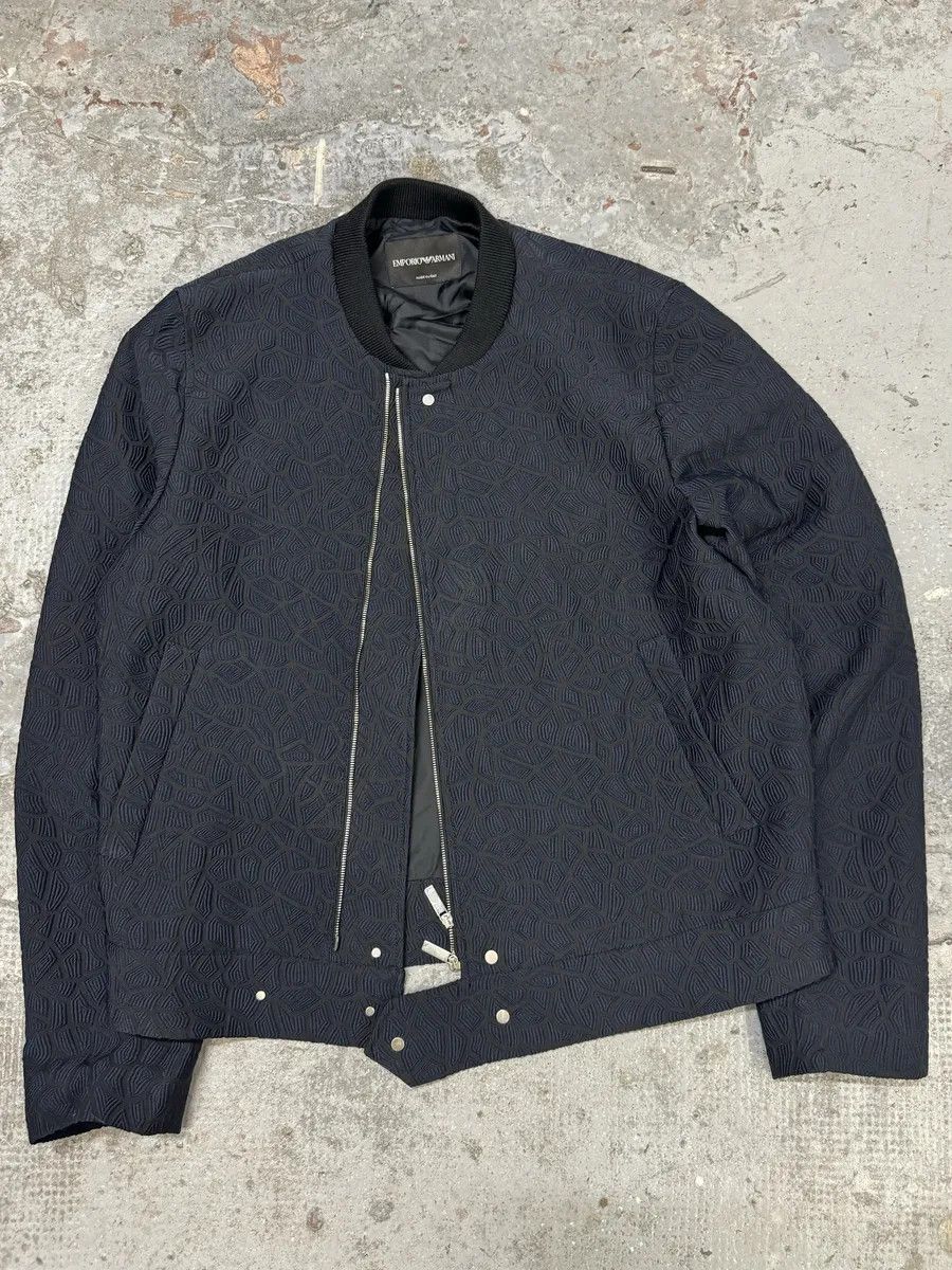 Emporio Armani FW2018 Emporio Armani Asymmetrical Navy Light Shadow Jacket Size US L / EU 52-54 / 3 - 8 Thumbnail