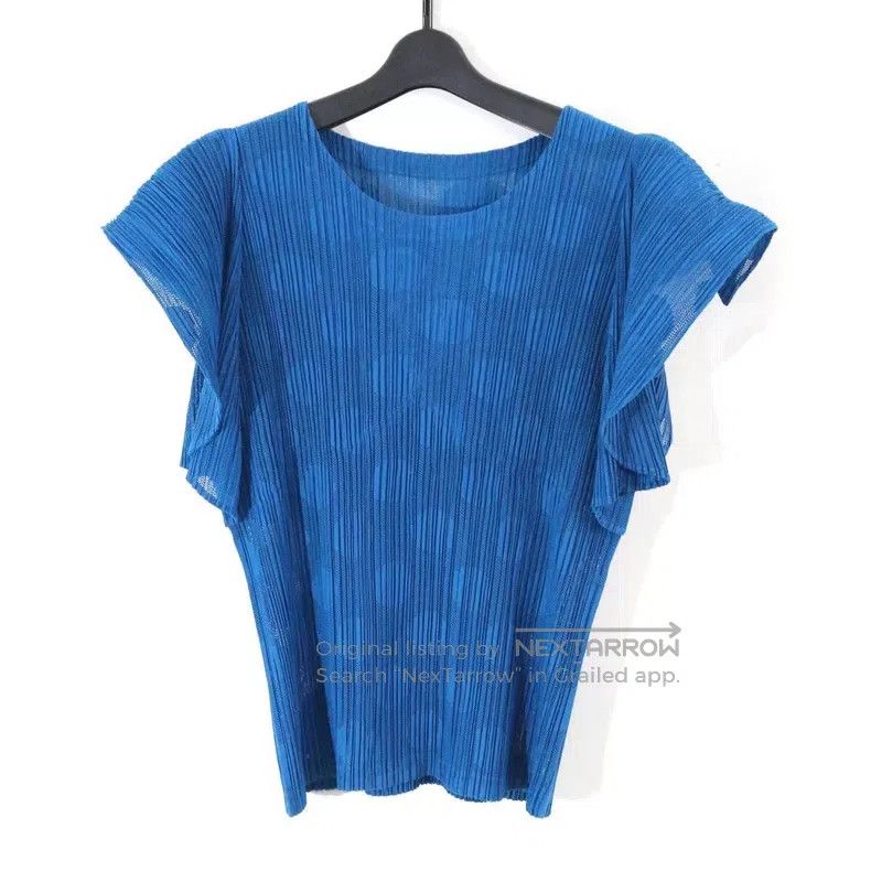 Issey Miyake Issey Miyake Polka Dot Jacquard Mesh Pleated Top Size XL / US 12-14 / IT 48-50 - 2 Thumbnail