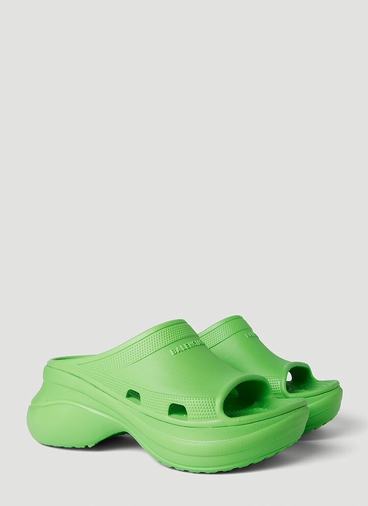 Balenciaga × Crocs o1la1rc1a0824 Pool Crocs Slide Sandal in Green Size US 9.5 / EU 42-43 - 2 Thumbnail