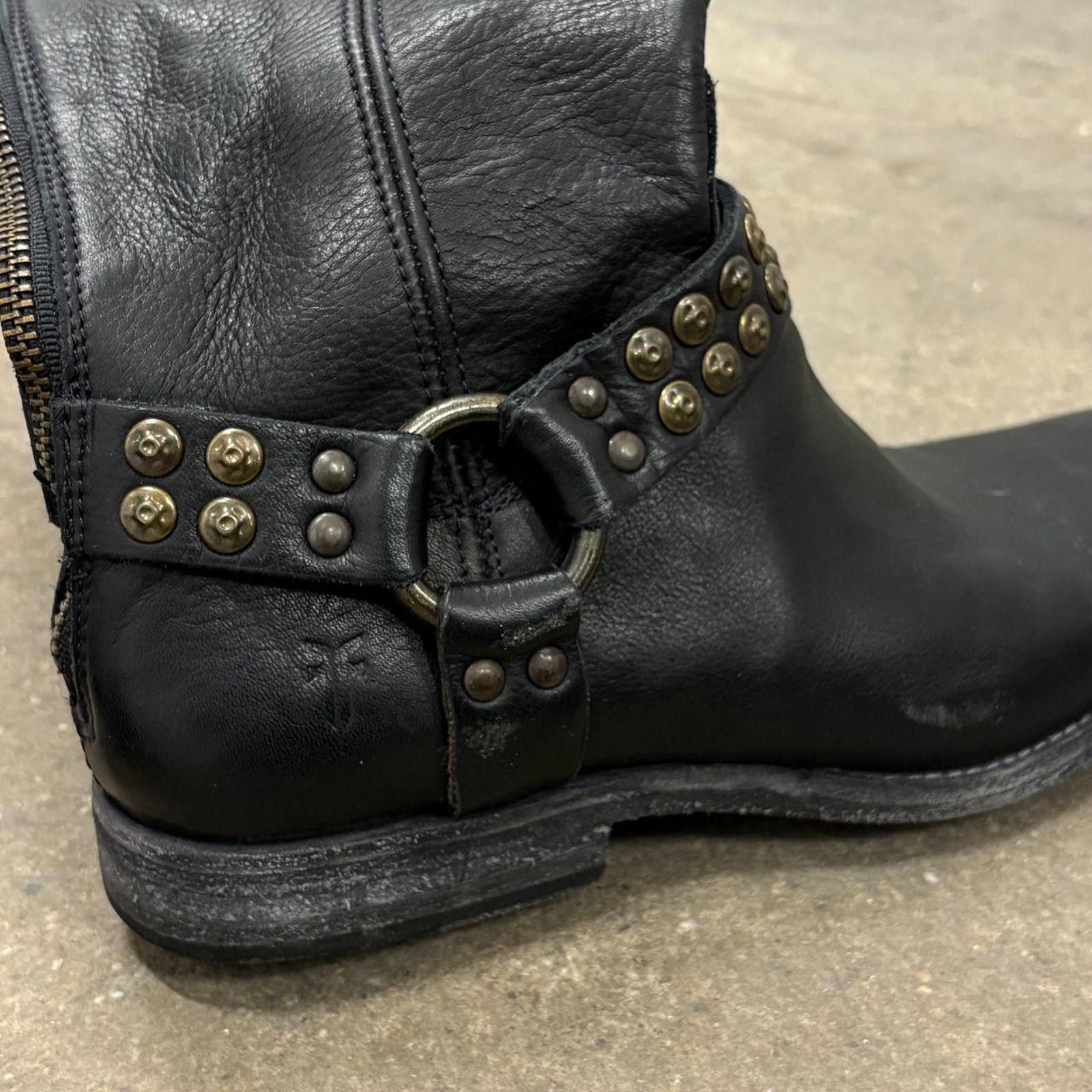 Frye Deadstock Vintage Frye Leather Moto Harness Boots Size US 7 / IT 37 - 5 Thumbnail