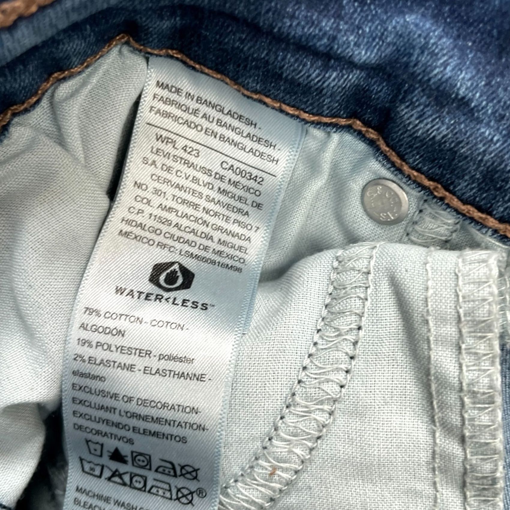 Levi's Levi's Womens 38x28 Blue Straight Denim Jeans Cotton Stretch Size 26" / US 2 / IT 38 - 4 Thumbnail