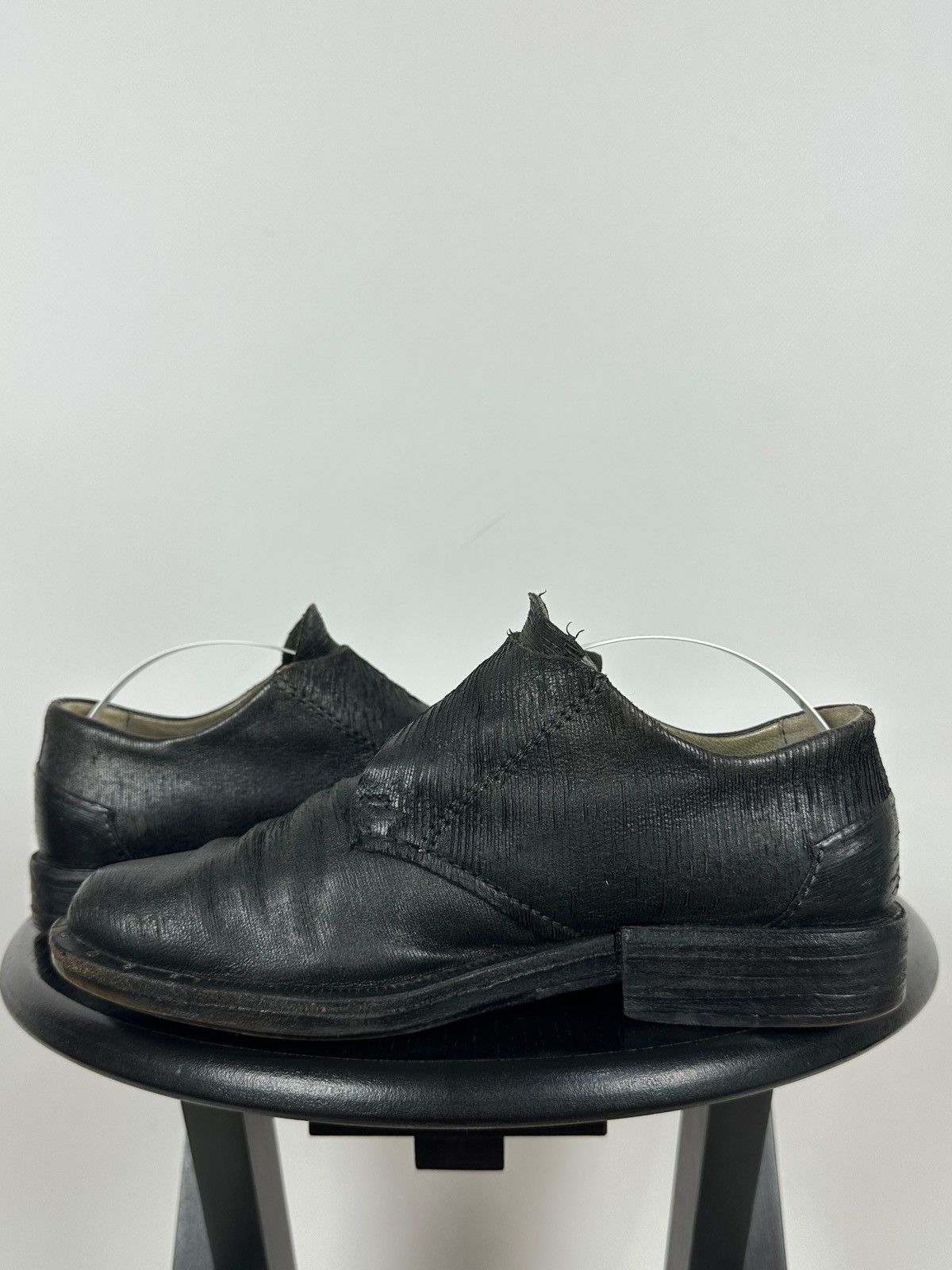 A.S.98 A.S.98 Black Distressed Leather Monk Strap Shoes Size US 6 / IT 36 - 9 Thumbnail