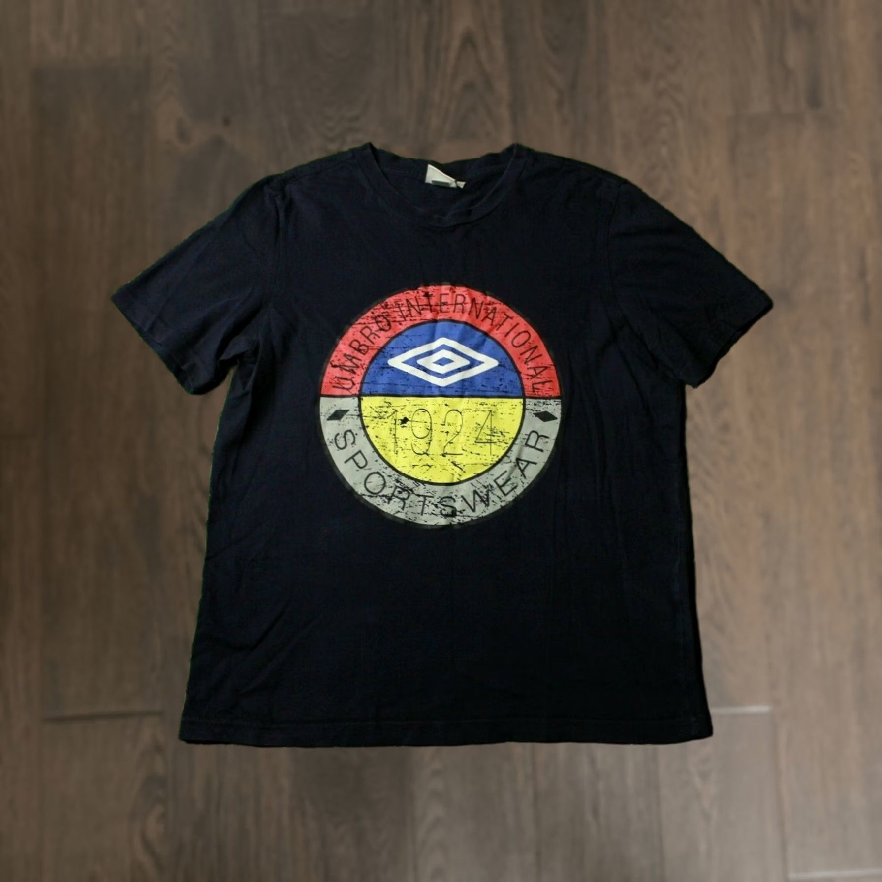 Umbro Umbro Shirt Men T-Shirt Navy Blue Short Sleeve Logo 100% Cotton Size L Large Size US L / EU 52-54 / 3 - 1 Thumbnail