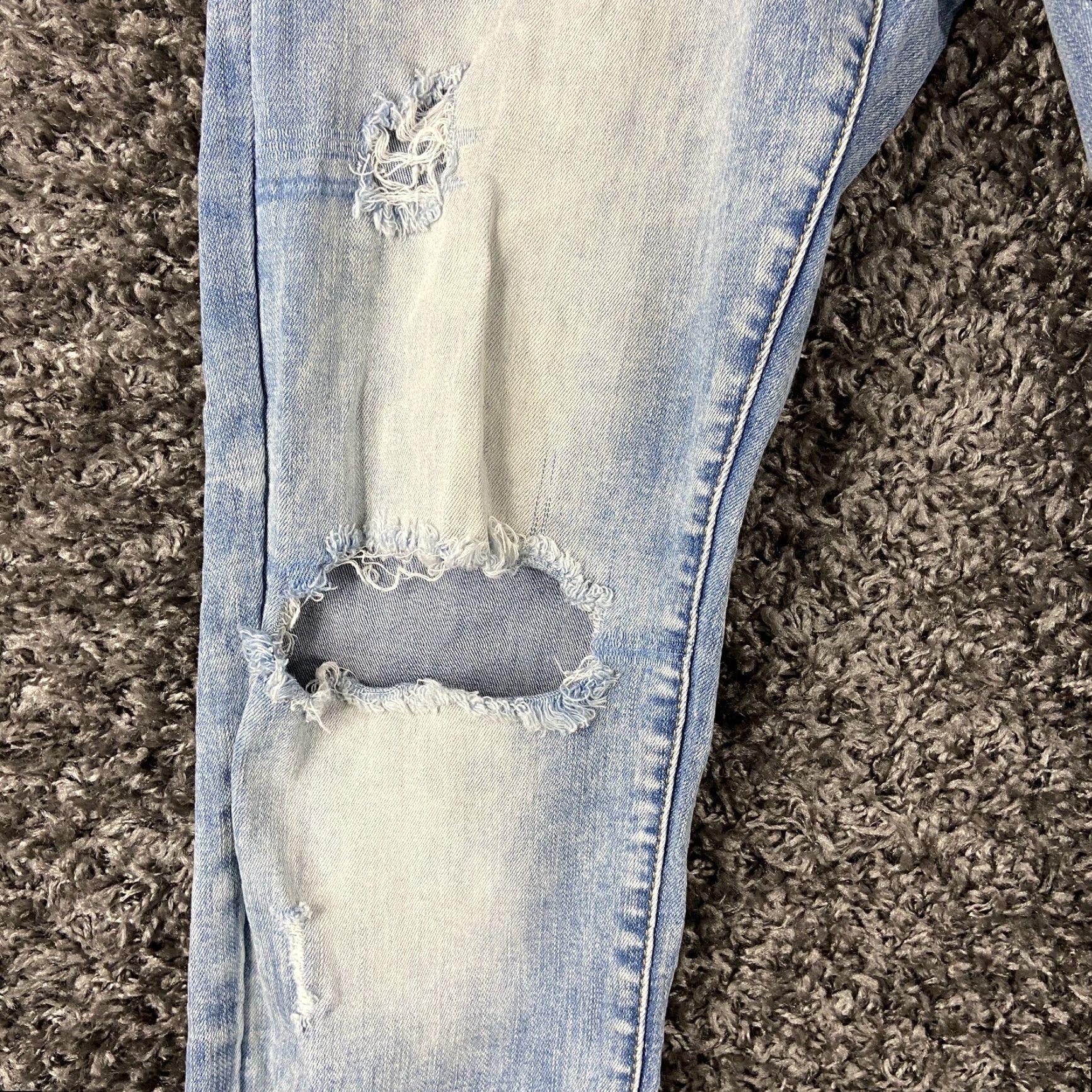 American Eagle Outfitters AMERICAN EAGLE Skinny Distressed Stretch Jeans Men's 30x30 Blue Size US 30 / EU 46 - 3 Thumbnail