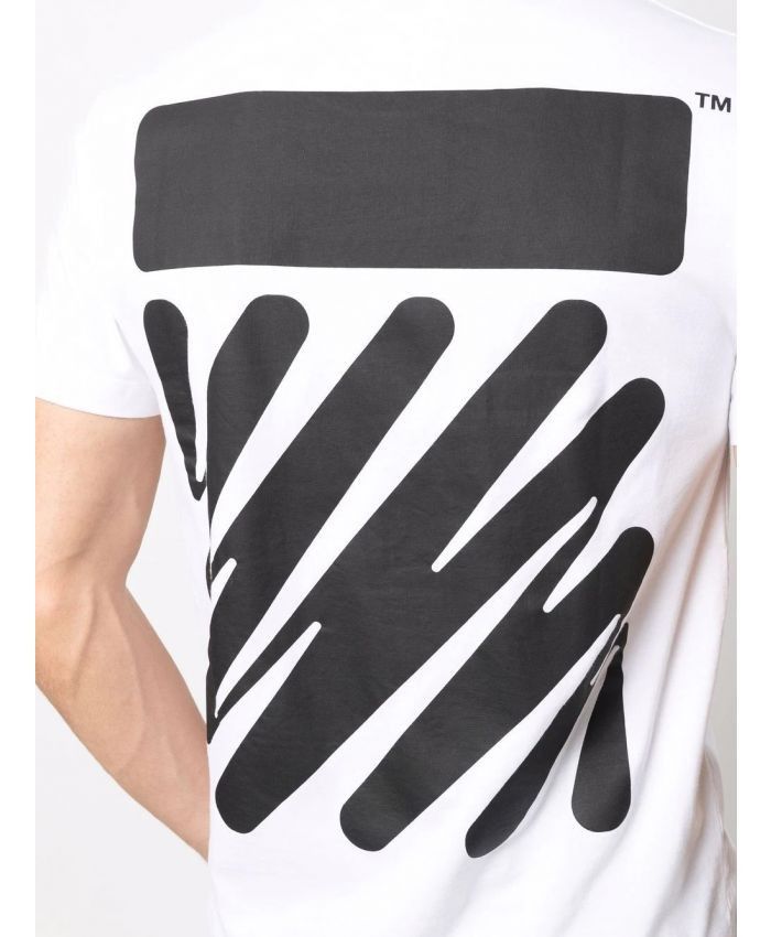 Off-White o1gr1nt0125 Wave Diag Slim S/S T-Shirt in White Size US XS / EU 42 / 0 - 4 Thumbnail