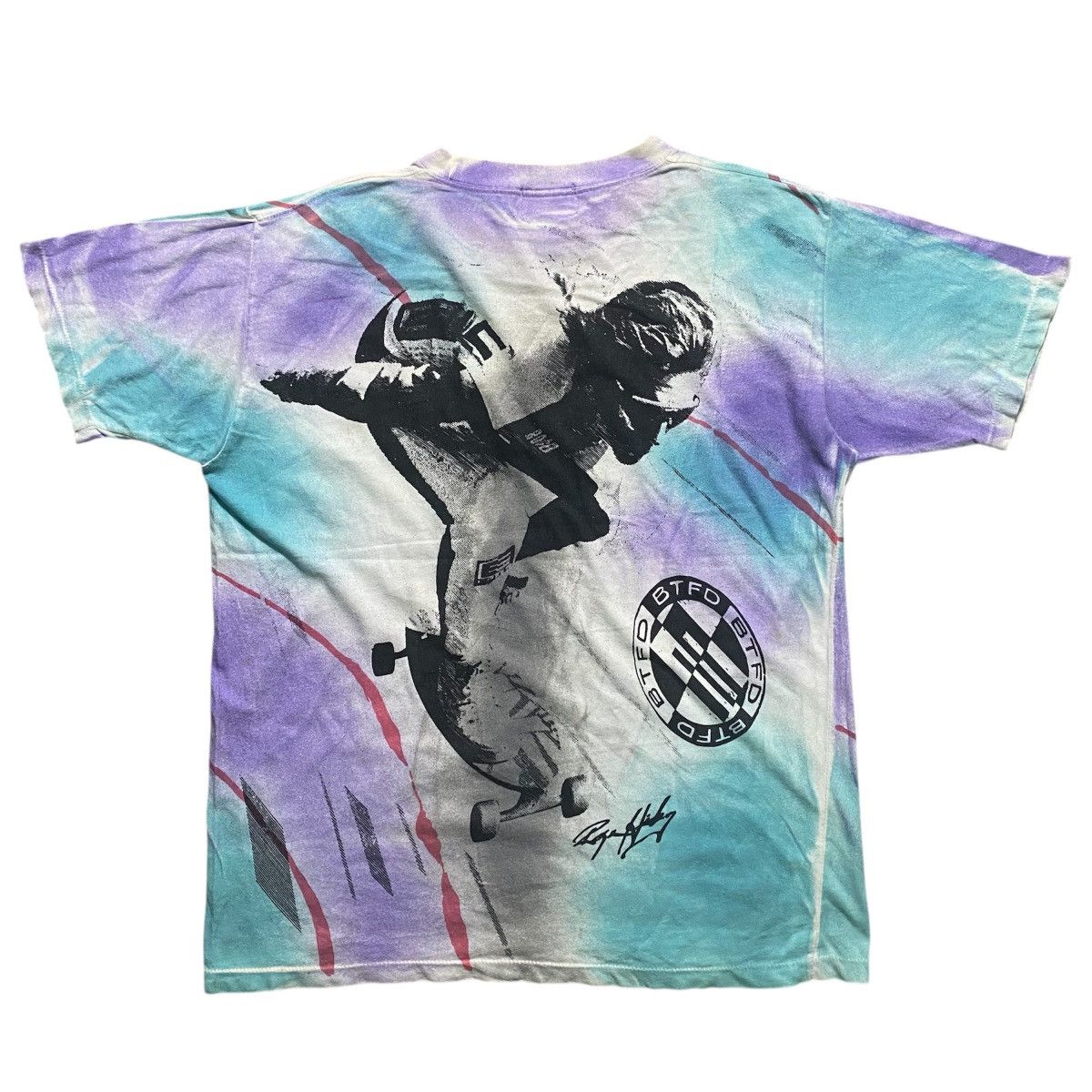 Vintage Vintage B-Field Skateboard all Overprint Tshirt Size US L / EU 52-54 / 3 - 2 Thumbnail
