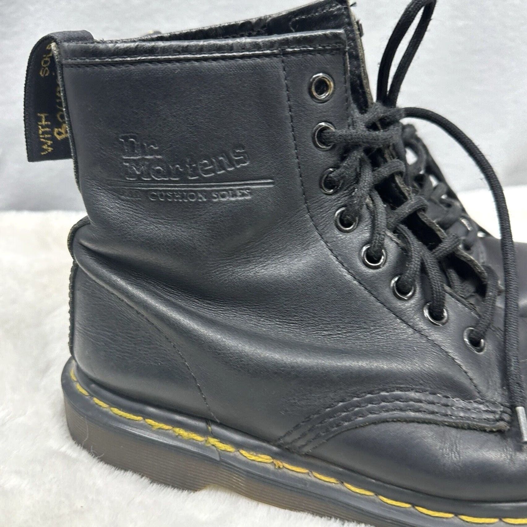 Dr. Martens VINTAGE Dr. Martens 1460 Combat Boots Women's UK 6 Leather Black 90s Style Ankle Mid Cut Boots Size US 6 / IT 36 - 2 Thumbnail