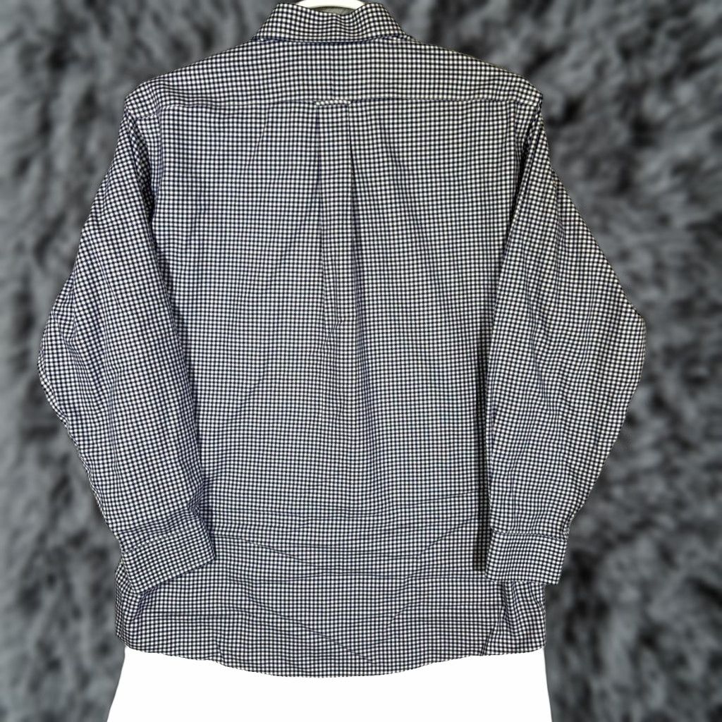 Roundtree & Yorke Gold Label Dress Shirt Blue Check 100% Cotton 16.5×34 Fitted Long Sleeve Button-Down Collar Mens Regular Shirt Size 46R - 1 Thumbnail