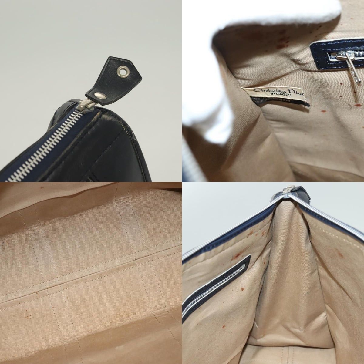 Dior DIOR Trotter Canvas Hand Bag Navy Gold Size ONE SIZE - 11 Thumbnail