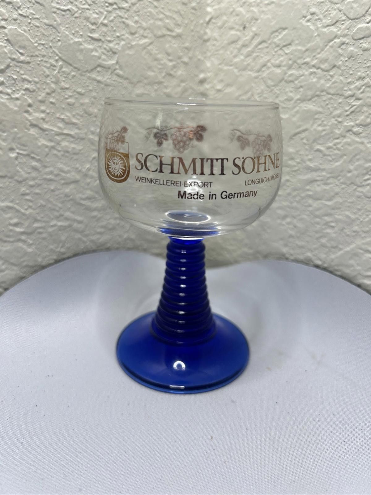 Designer Schmitt Söhne Wine Glass Germany Cobalt Blue Stem Rare Size ONE SIZE - 1 Thumbnail
