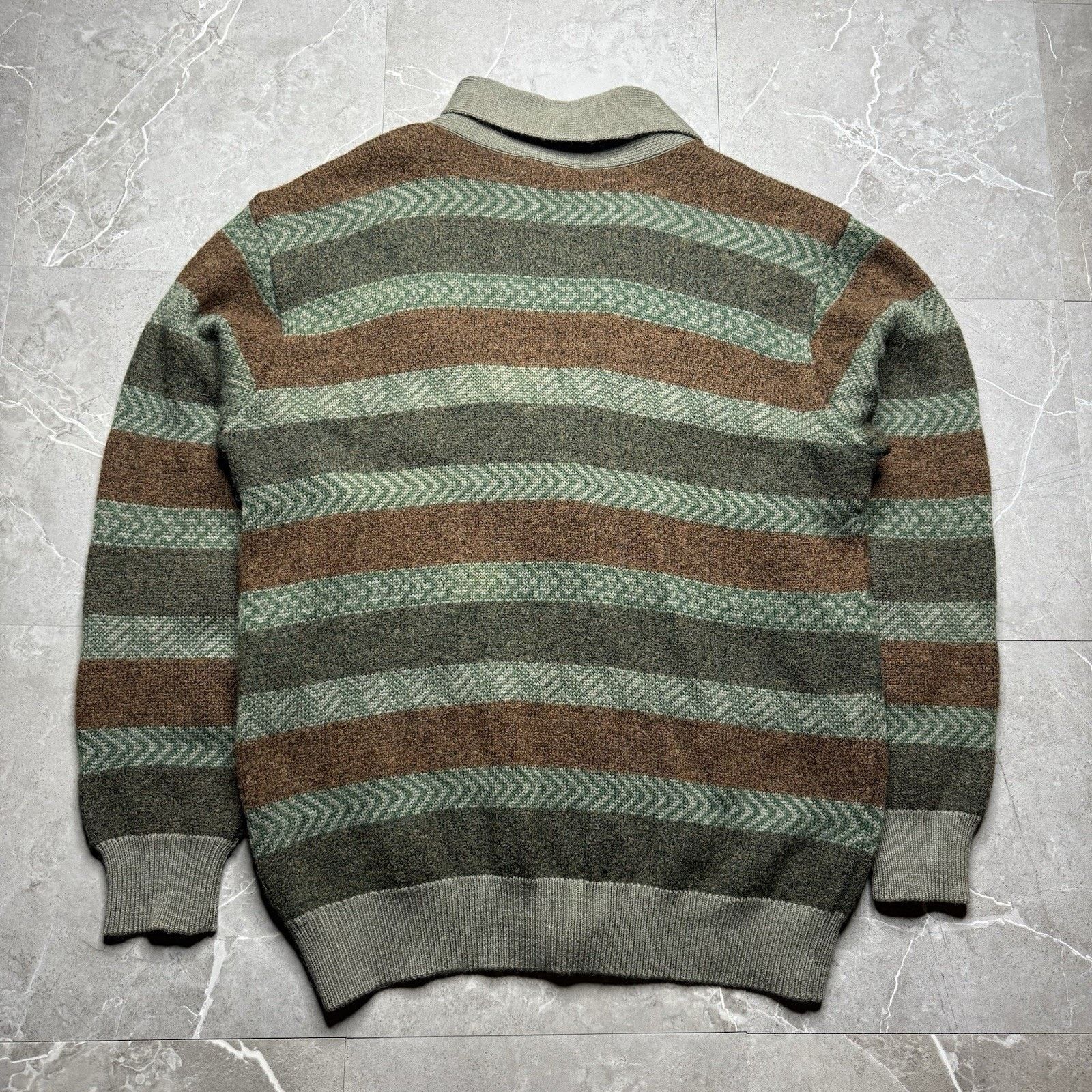 Vintage Vintage Arnold Palmer Earth Tone Striped Knit Cardigan Large Size US L / EU 52-54 / 3 - 7 Thumbnail