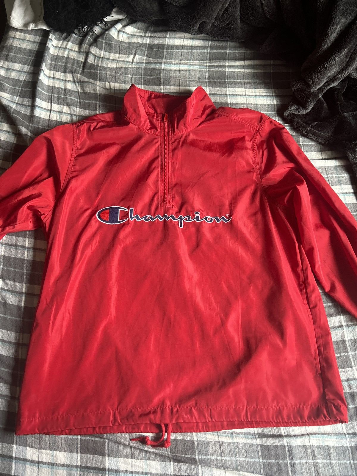 Supreme champion half zip windbreaker red store