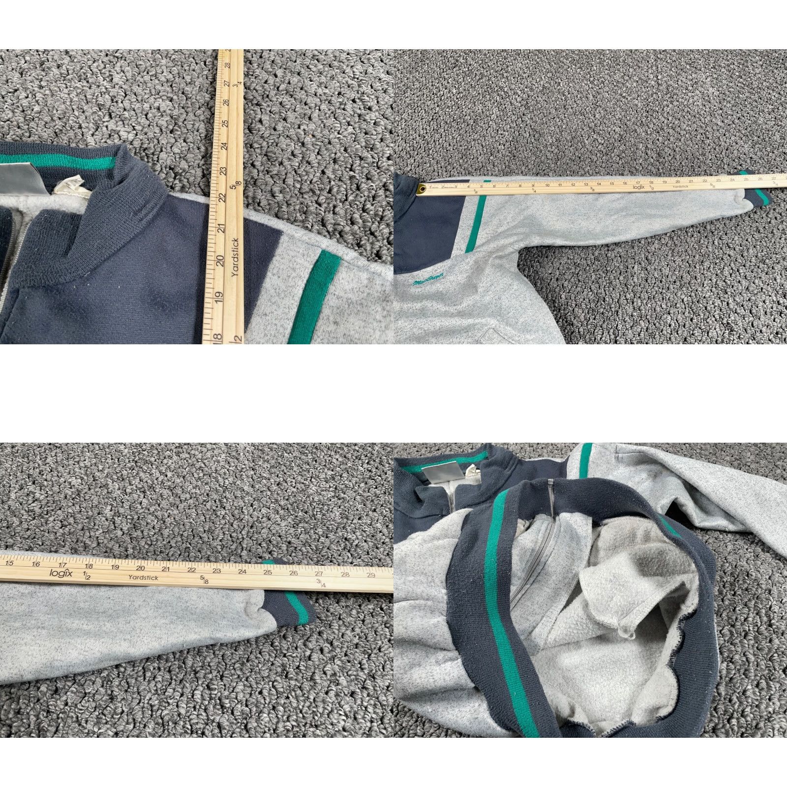 McGregor VTG 80s MacGregor Full Zip Sweatshirt Adult Medium Gray Green Retro Sports Tennis Mens Size US M / EU 48-50 / 2 - 8 Thumbnail