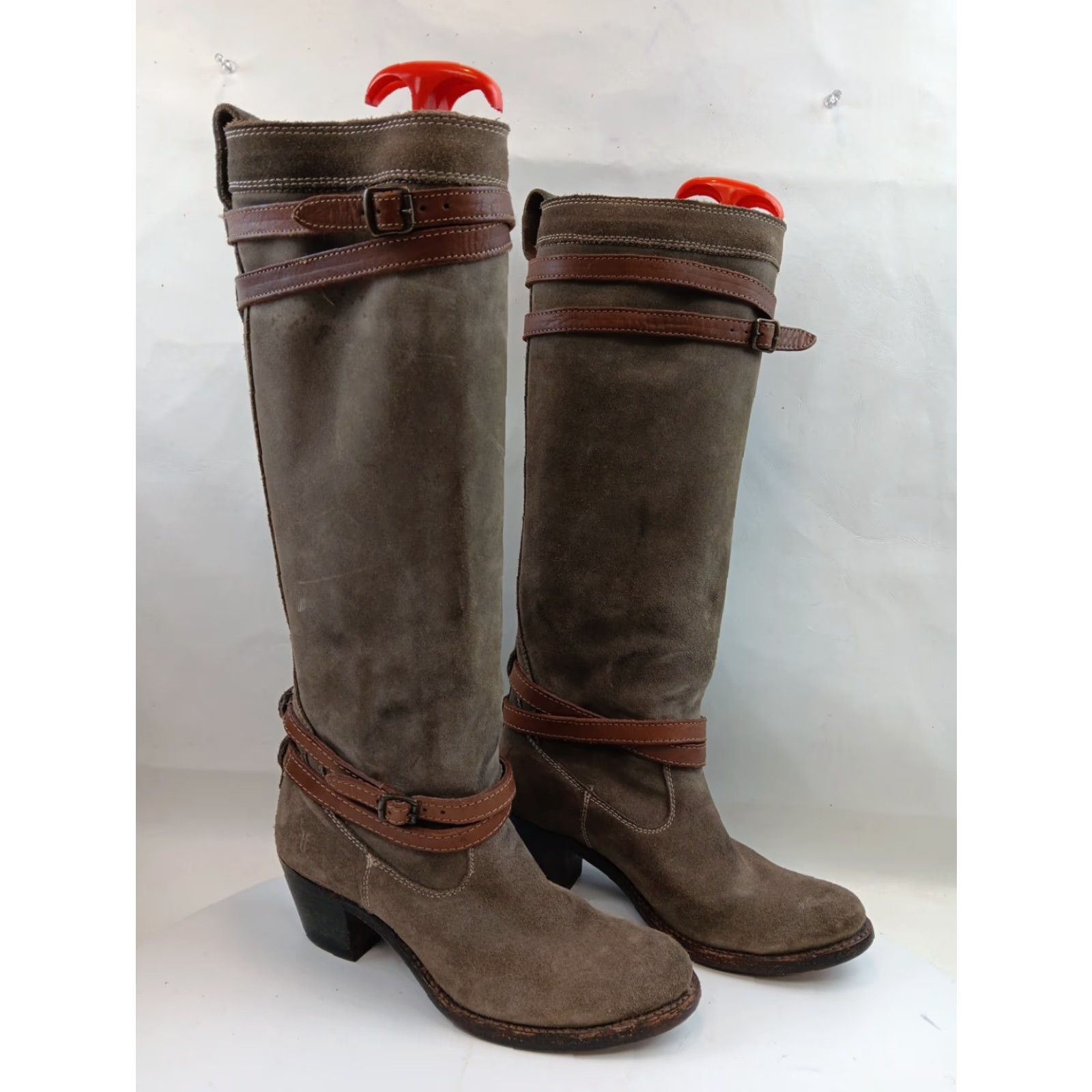 Frye Frye Jane Strappy Boot Suede Nubuck Fatigue Size 6.5 Boots Women Fatigue Suede Nubuck Mid-Calf 6.5 Womens Frye Jane Fatigue Size US 7 / IT 37 - 2 Thumbnail