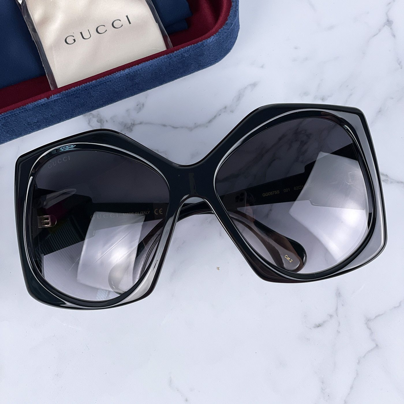 Gucci NEW Gucci GG0875S 001 Women Rectangle Oversized Sunglasses Size ONE SIZE - 11 Thumbnail