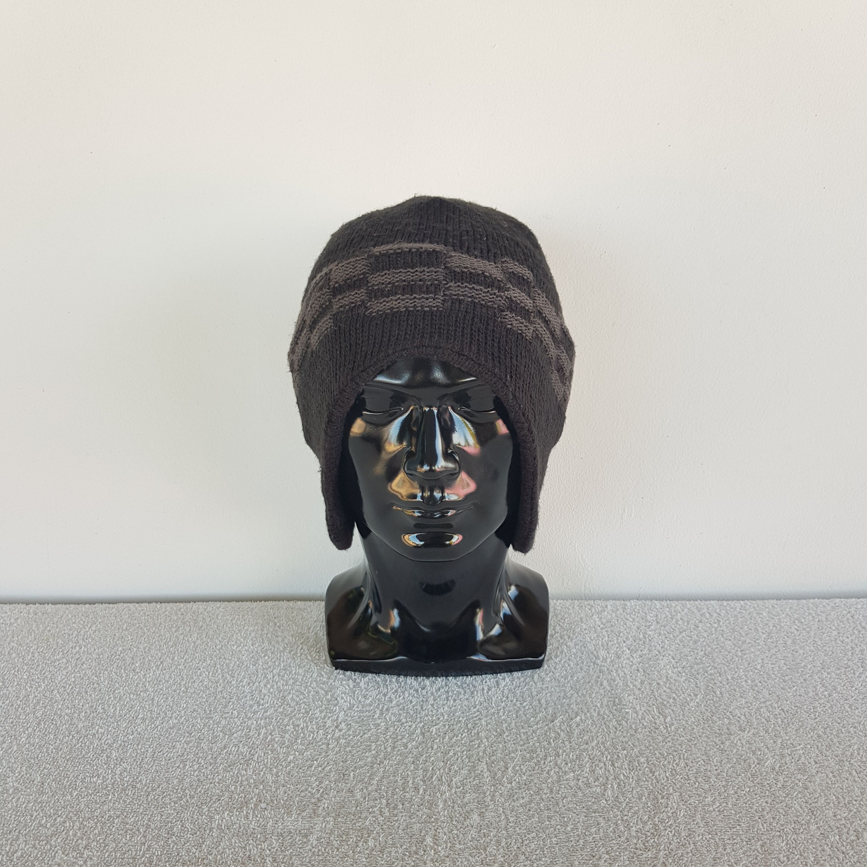 Fila Vintage Fila Earflap Beanie Ribbed Check Snow Caps Hats. Size ONE SIZE - 2 Thumbnail