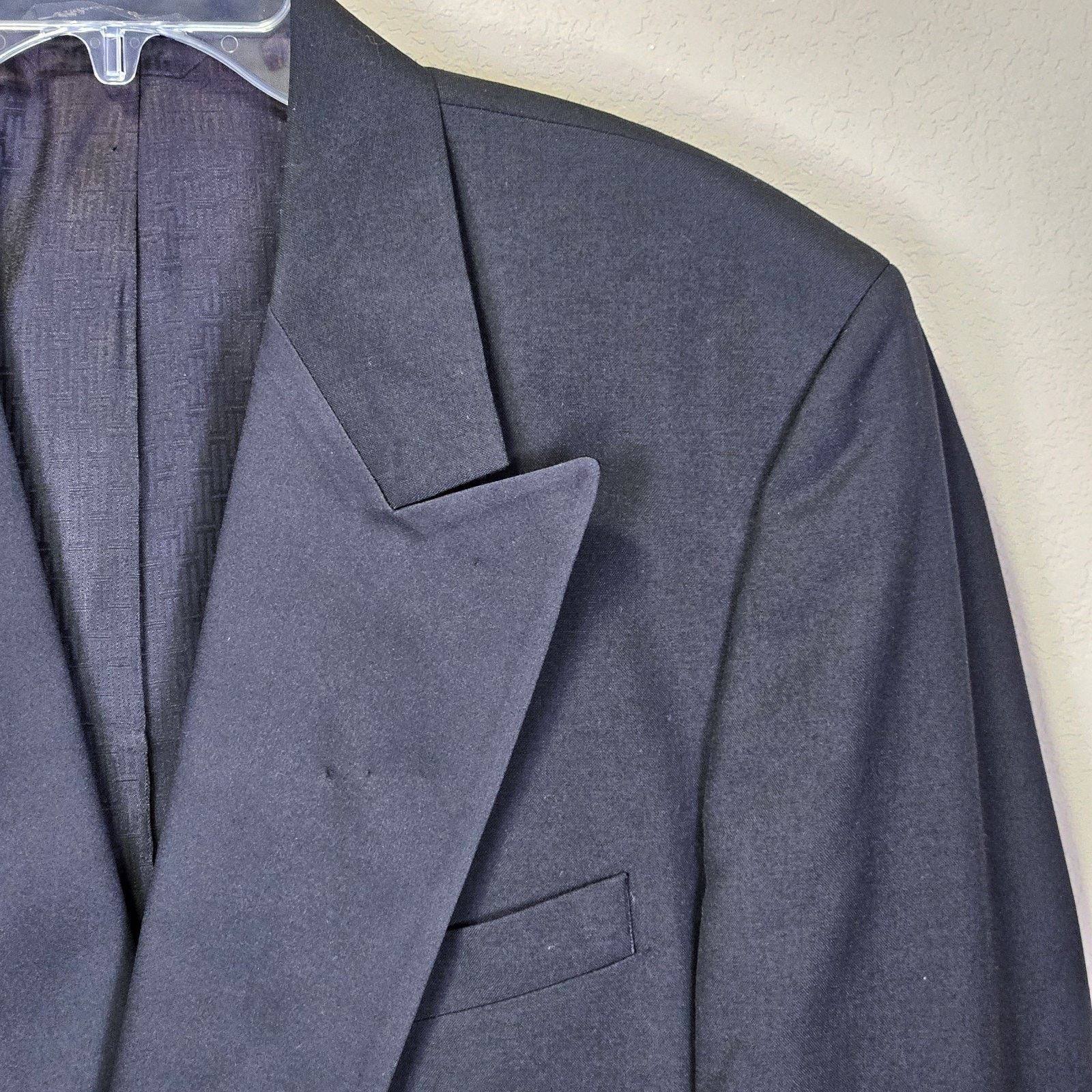 Halston Halston Tuxedo Jacket Wedding Peak Lapel Double Breasted Size 40R - 21 Thumbnail
