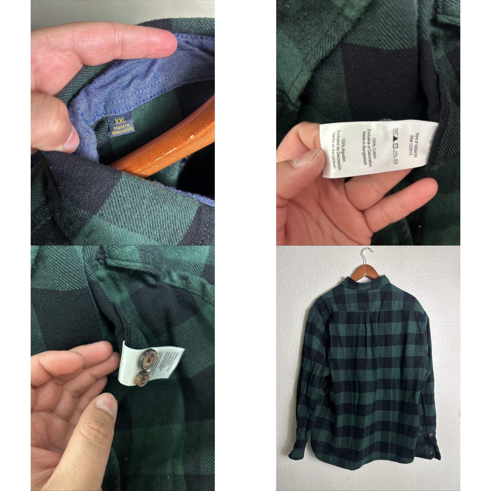 Vintage JACHS Flannel Shirt Mens 2XL Green Navy Plaid Heritage Long Sleeve Button Up Size US XXL / EU 58 / 5 - 8 Thumbnail