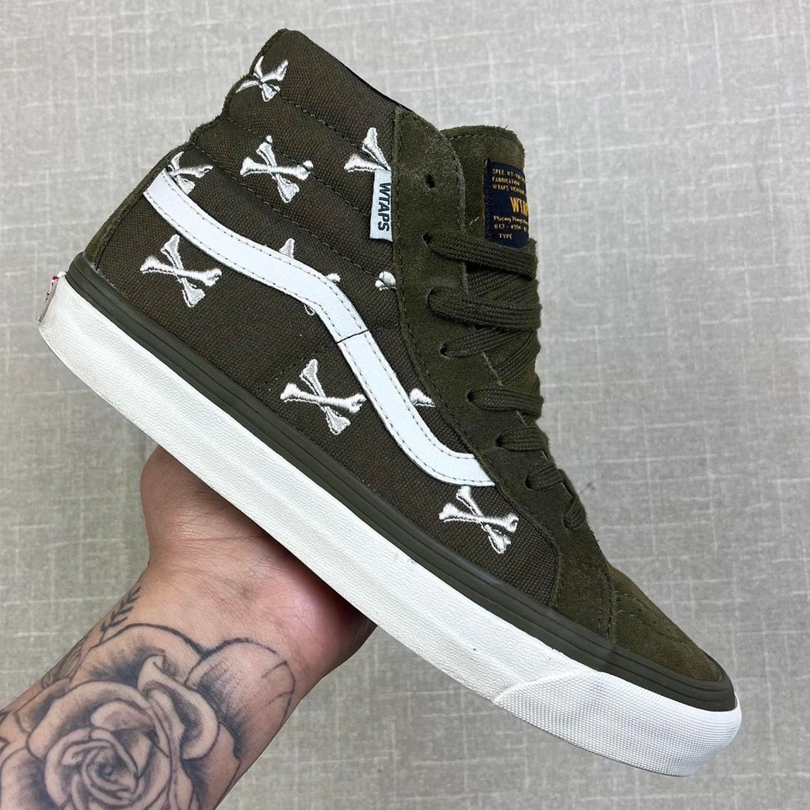 Vans Vans Sk8-Hi WTAPS “Olive Crossbones" Size US 8 / EU 41 - 1 Thumbnail
