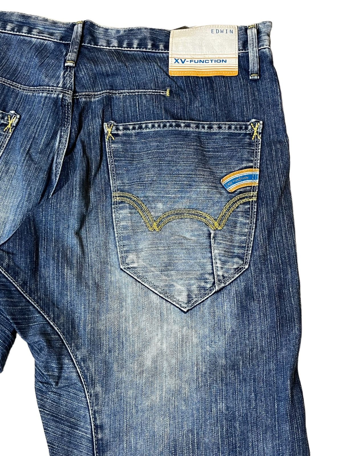 Edwin SICK🔥VINTAGE EDWIN XV FUNCTION CURVE LEG DISTRESSED JEANS Size US 35 - 6 Thumbnail