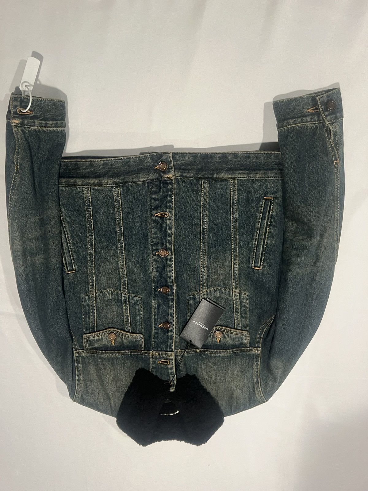 Saint Laurent Paris Saint Laurent men’s denim shearling jacket. S. $2500 Size US S / EU 44-46 / 1 - 1 Thumbnail
