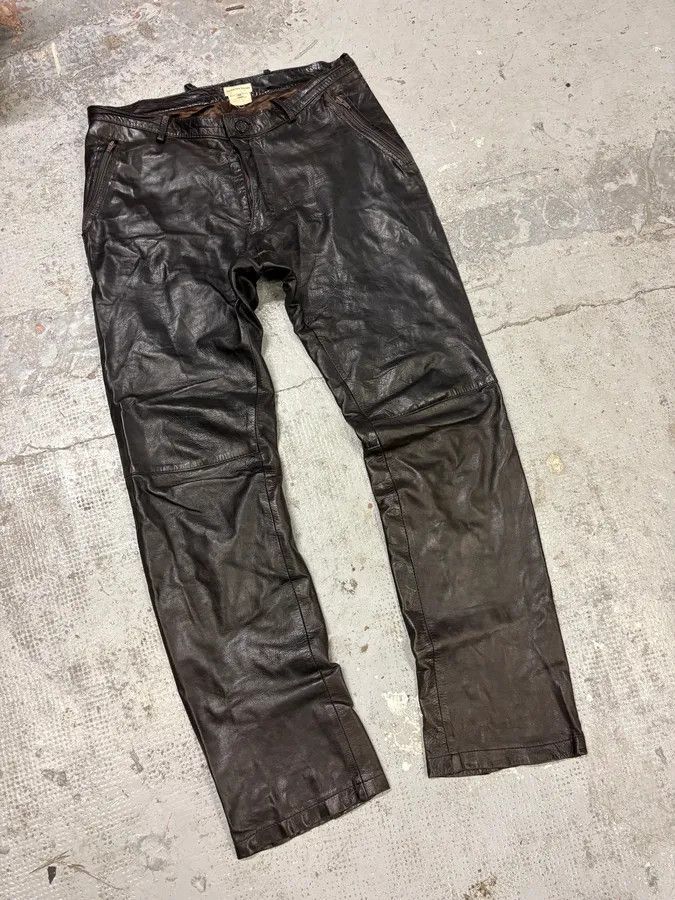 Dries Van Noten 2000s Dries Van Noten Black Eroded Leather Pants Size US 32 / EU 48 - 5 Thumbnail