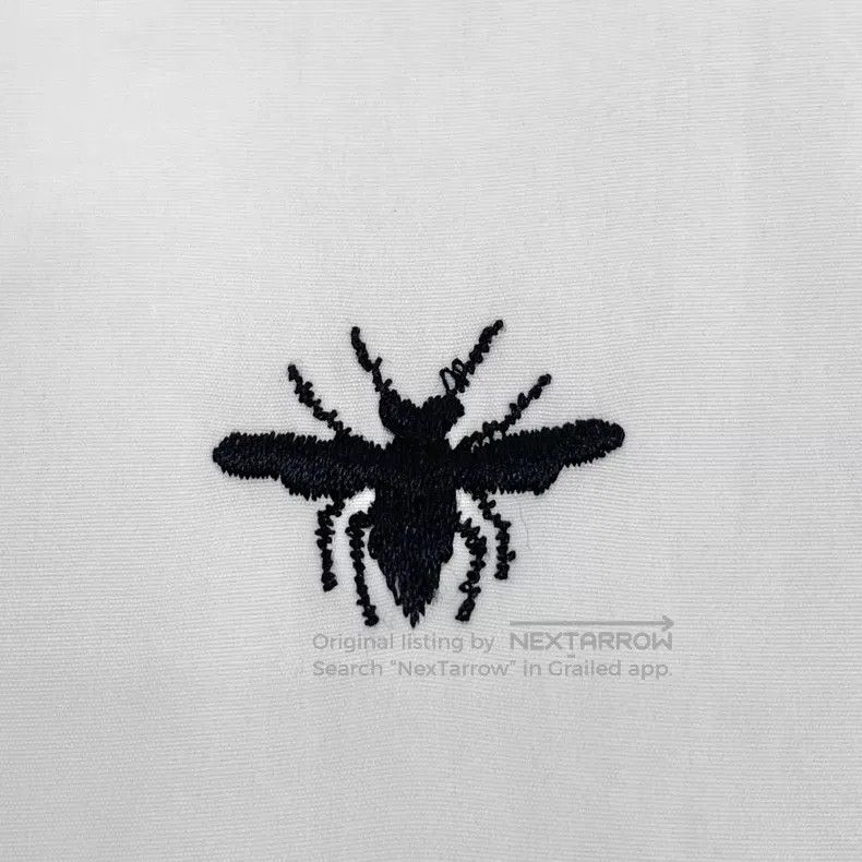 Dior Dior Size 39 White bee embroidery cotton lapel long-sleeved Size US XXS / EU 40 - 5 Thumbnail