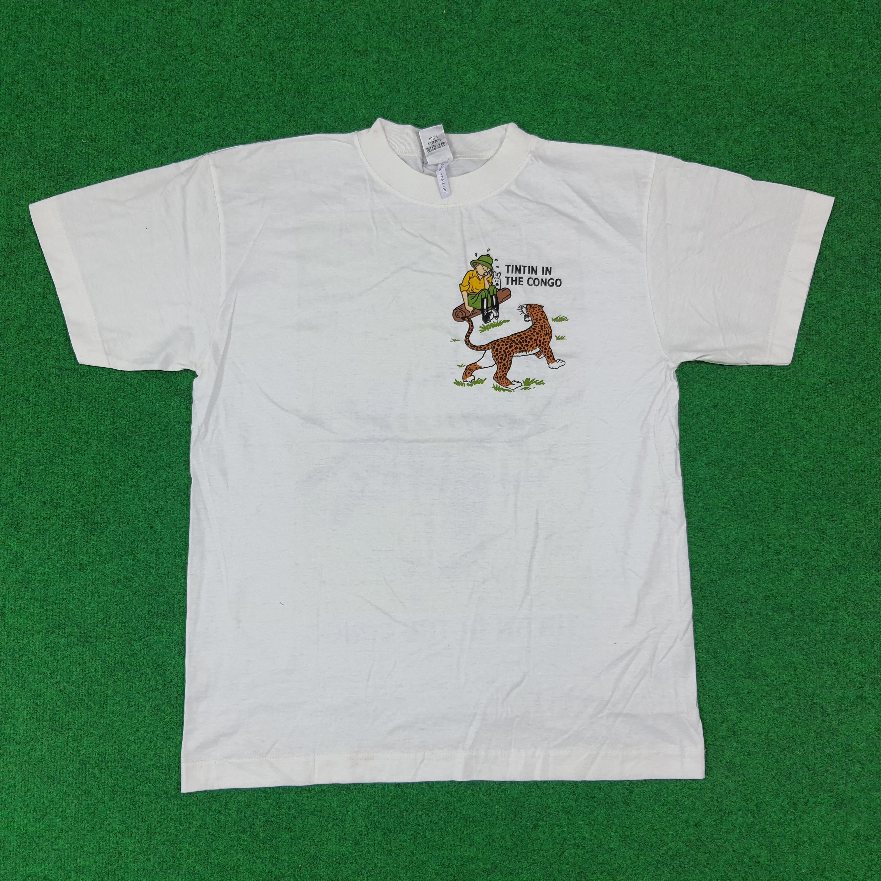 Vintage Vintage 90s Tintin in the Congo Comic Graphic Tee C276N3 Size US L / EU 52-54 / 3 - 3 Thumbnail