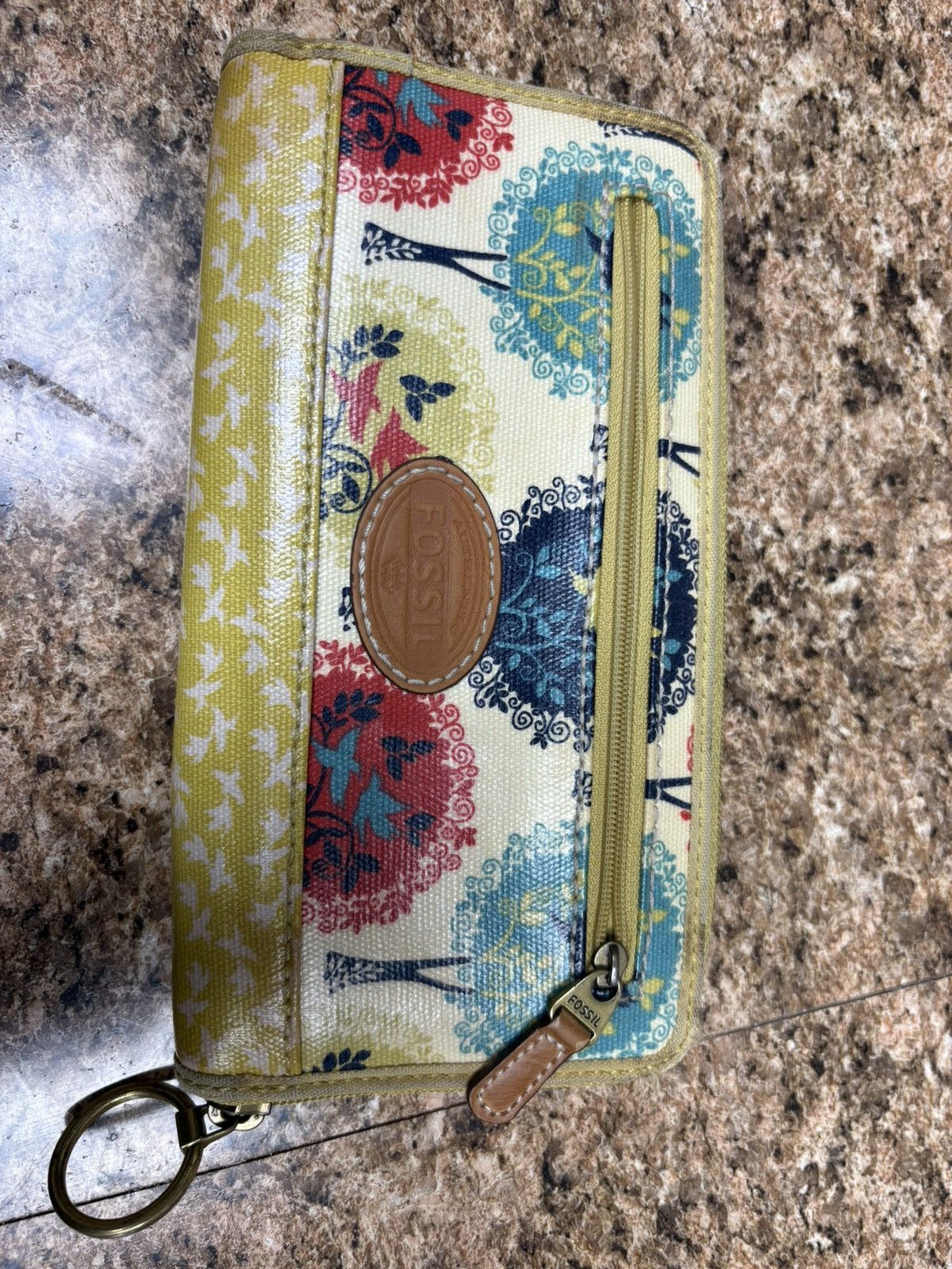 Fossil Fossil Key-Per Coated Canvas Zip-Around Wallet Birds Trees Size ONE SIZE - 1 Thumbnail