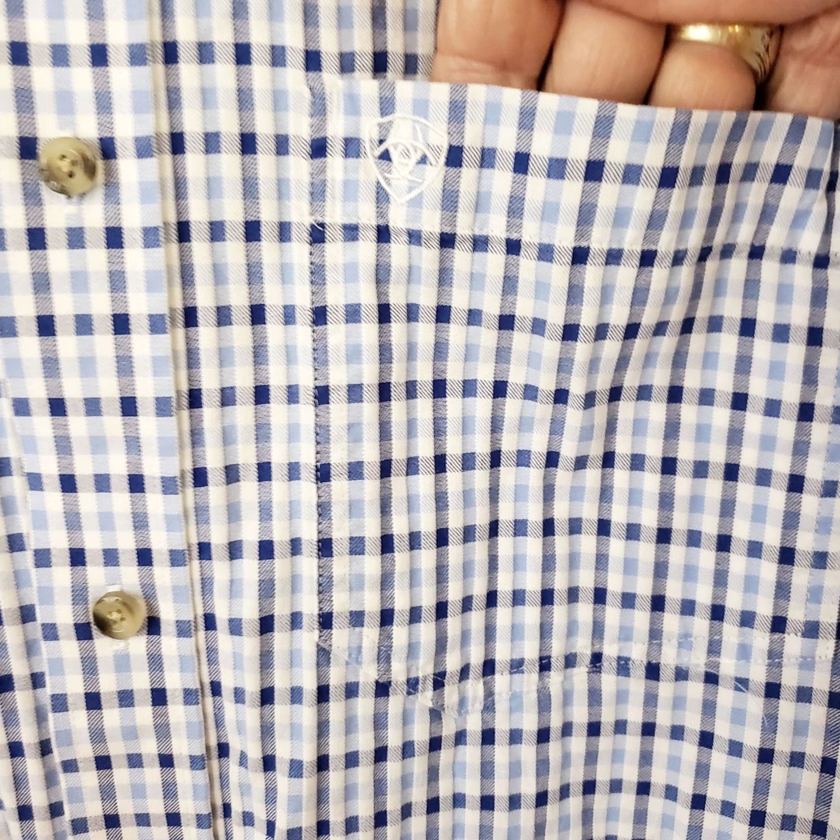 Ariat Ariat Pro Button Up Shirt Men XL Blue Check Long Sleeve Cotton Twill Western Button-Down Size US XL / EU 56 / 4 - 4 Thumbnail