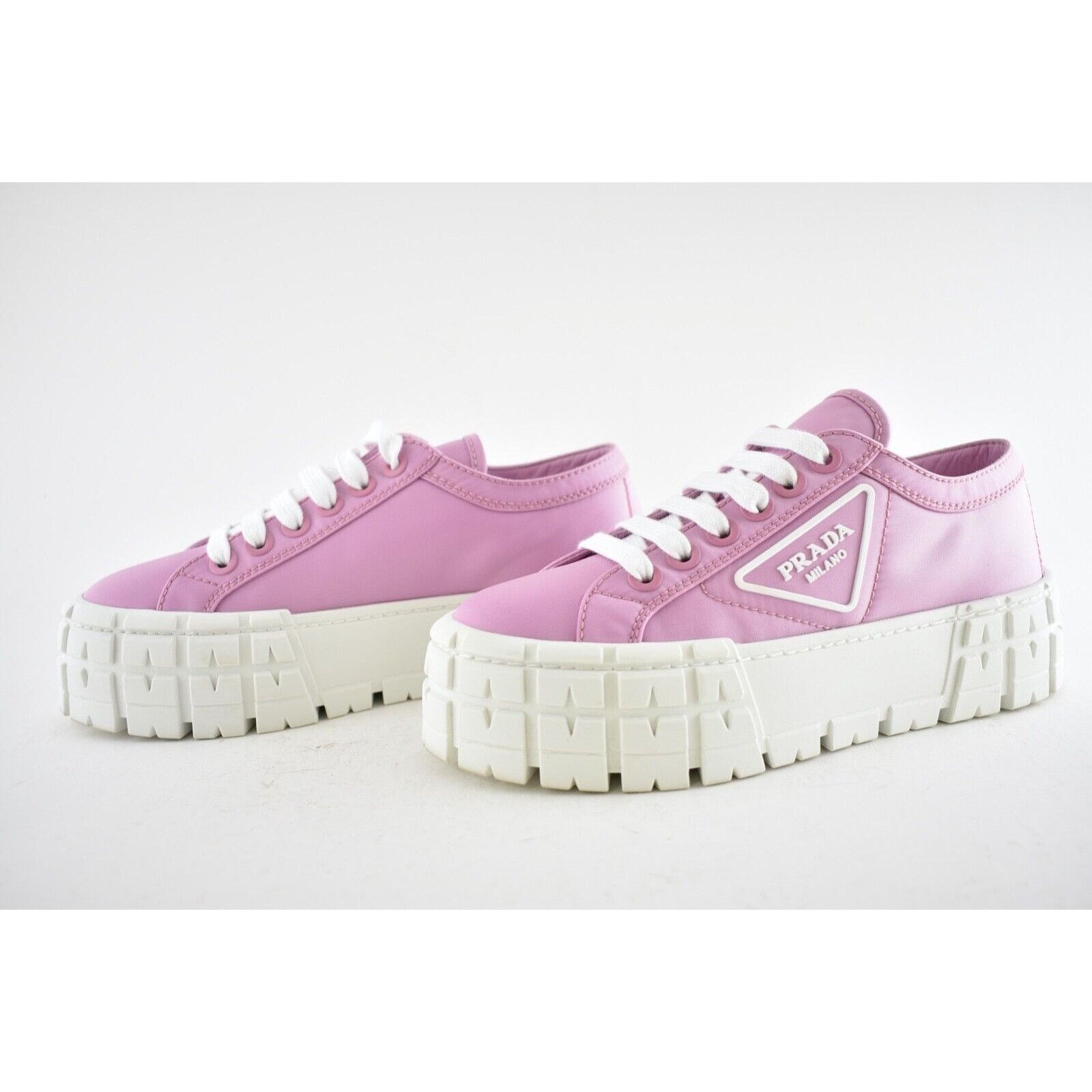 Prada Platform Lug Sole Lace Flat Low Top Trainer Sneaker 38.5 Size US 8.5 / IT 38.5 - 7 Thumbnail