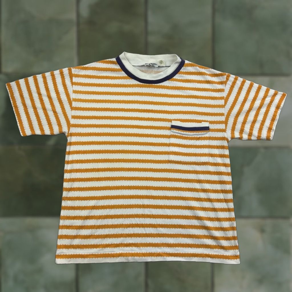 Vintage VINTAGE Jason Maxwell Shirt Womens Medium Yellow Striped 90s Crew Neck Short Sleeve Mens? Womens Size M / US 6-8 / IT 42-44 - 1 Thumbnail