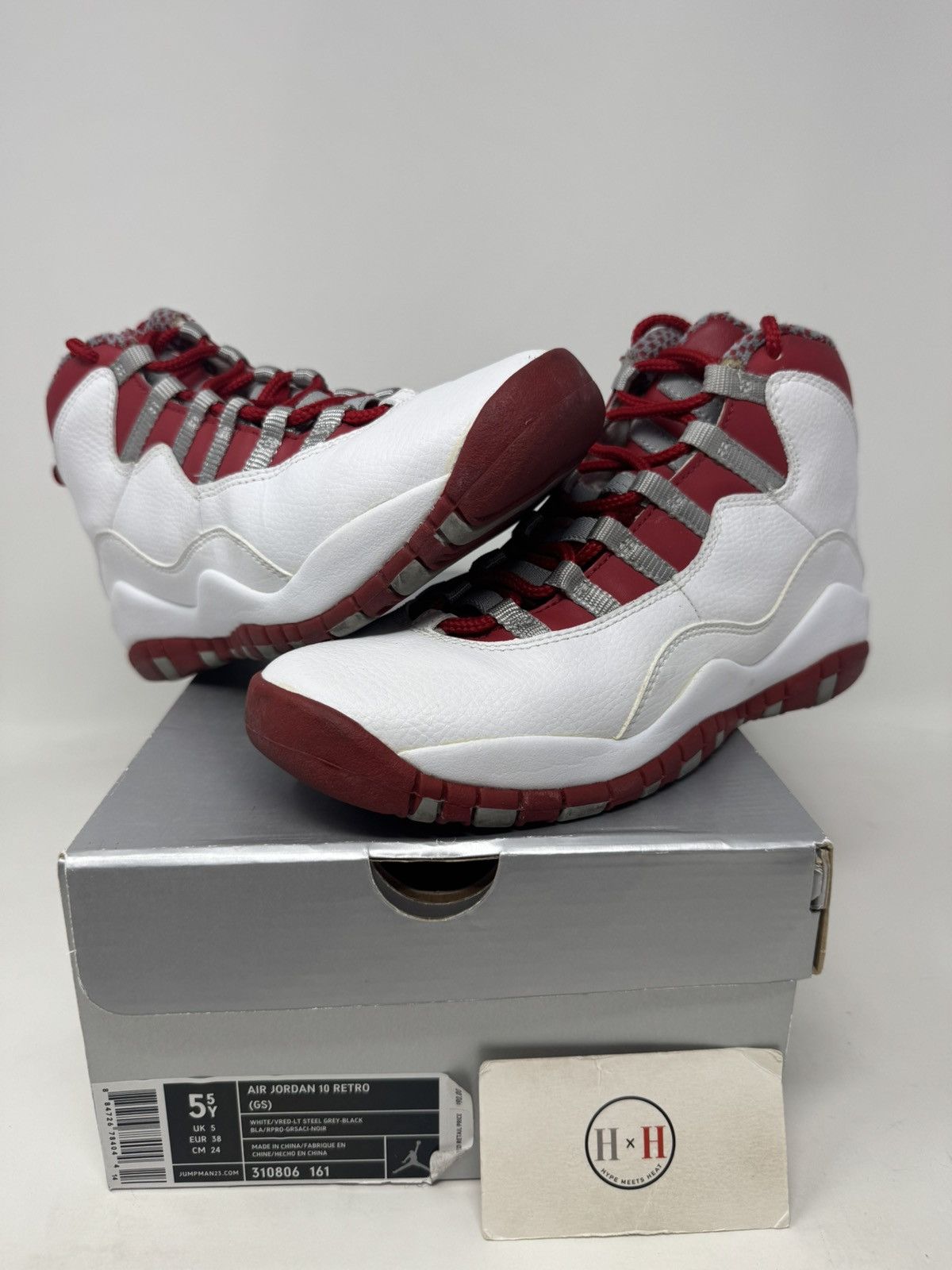 Jordan Brand Nike Air Jordan 10 Retro Gs Red Steel 2005 Size US 5.5 / EU 38 - 1 Thumbnail