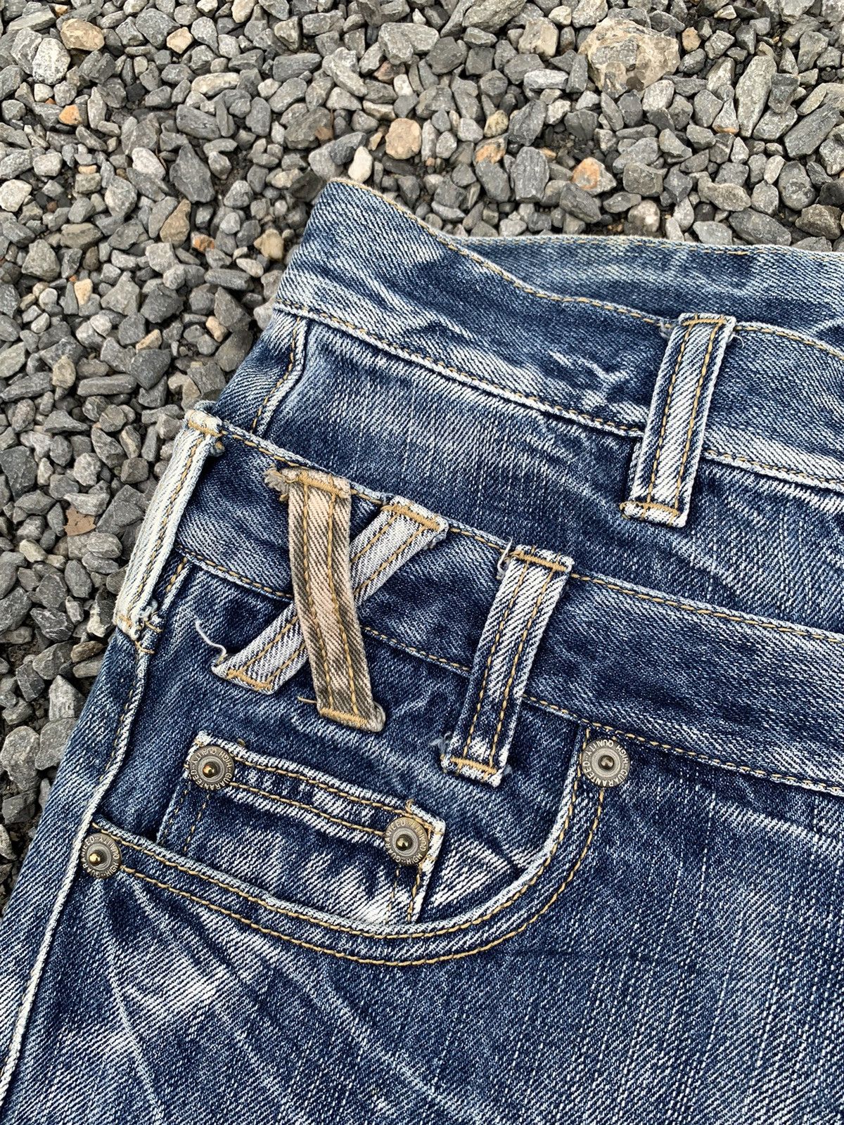 If Six Was Nine DOUBLE WAIST PUNK STYLE JAPANESE MUDMAX DISTRESSED DENIM Size US 28 / EU 44 - 9 Thumbnail