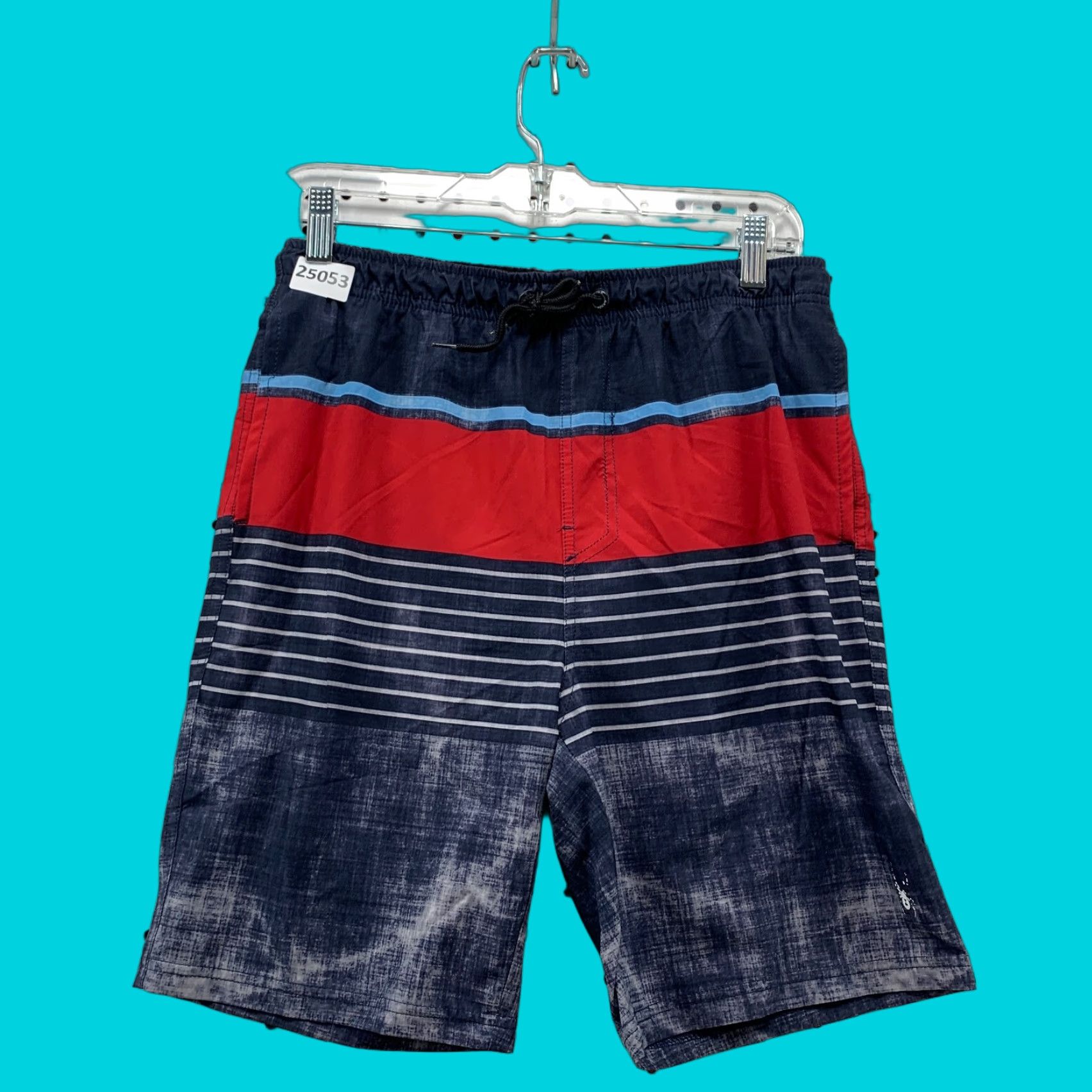 Spyder Spyder Swim Trunks Striped Red Blue Mens Medium 29x7.5 Shorts Bottom Size US 31 - 1 Thumbnail