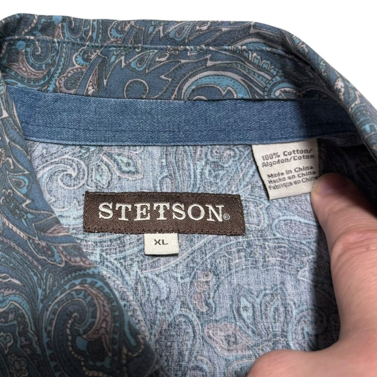 Stetson Stetson Paisley Cotton Pearl Snap Long Sleeve Shirt Men’s XL Size US XL / EU 56 / 4 - 4 Thumbnail
