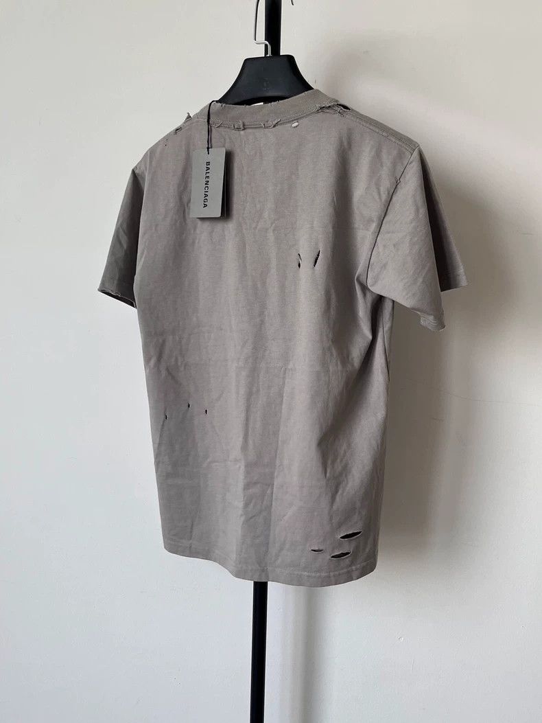 Balenciaga Balenciaga Solid monogram print ripped crew neck short sle Size US XXS / EU 40 - 2 Thumbnail