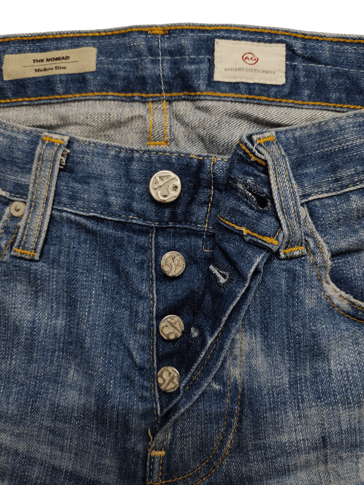 Kapital AG Adriano Goldschmied Clawmark Distress Patchwork Jeans Y2k Size US 31 - 18 Thumbnail